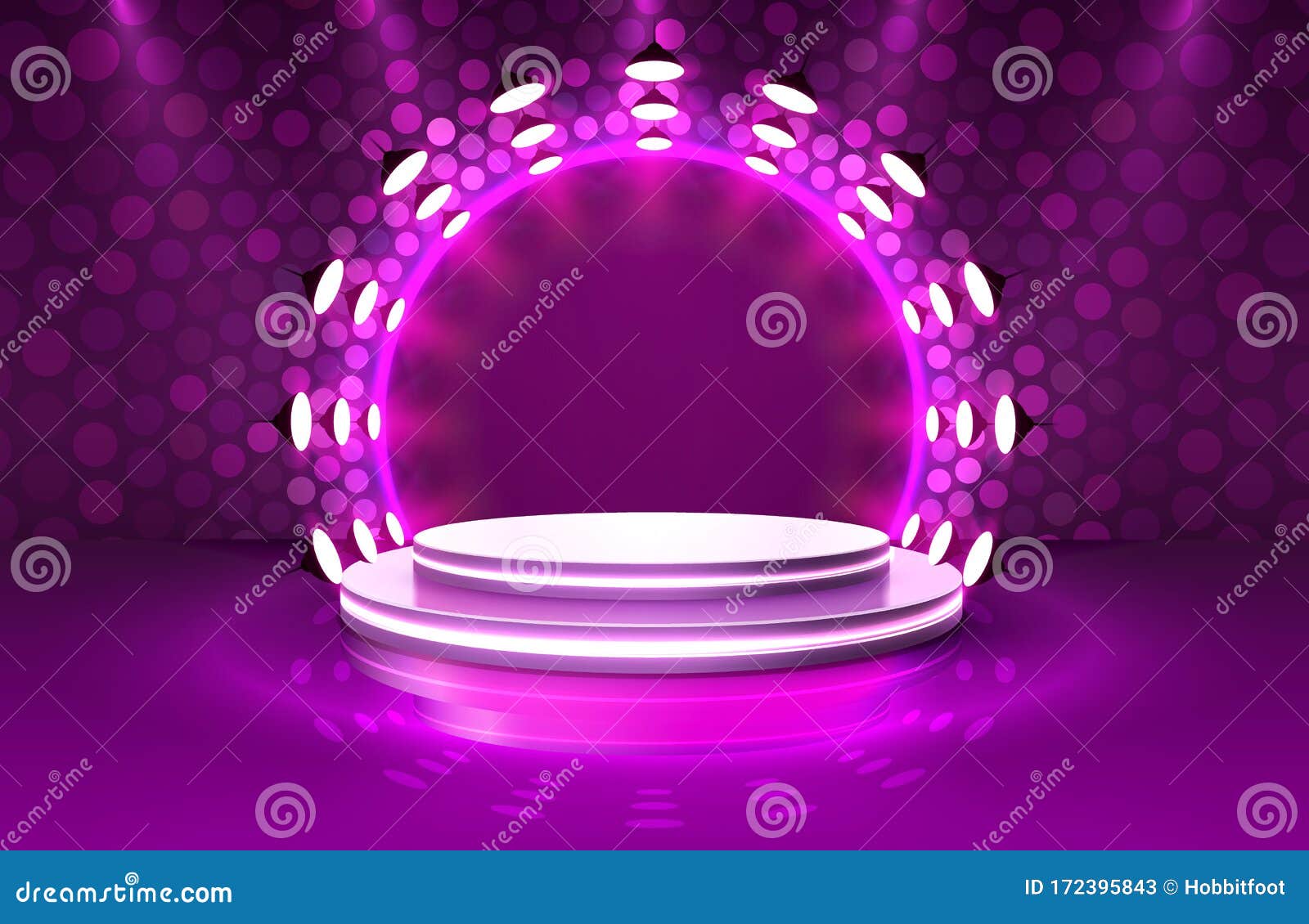 Show Light, Stage Podium Scene with for Award Ceremony on Purple ...