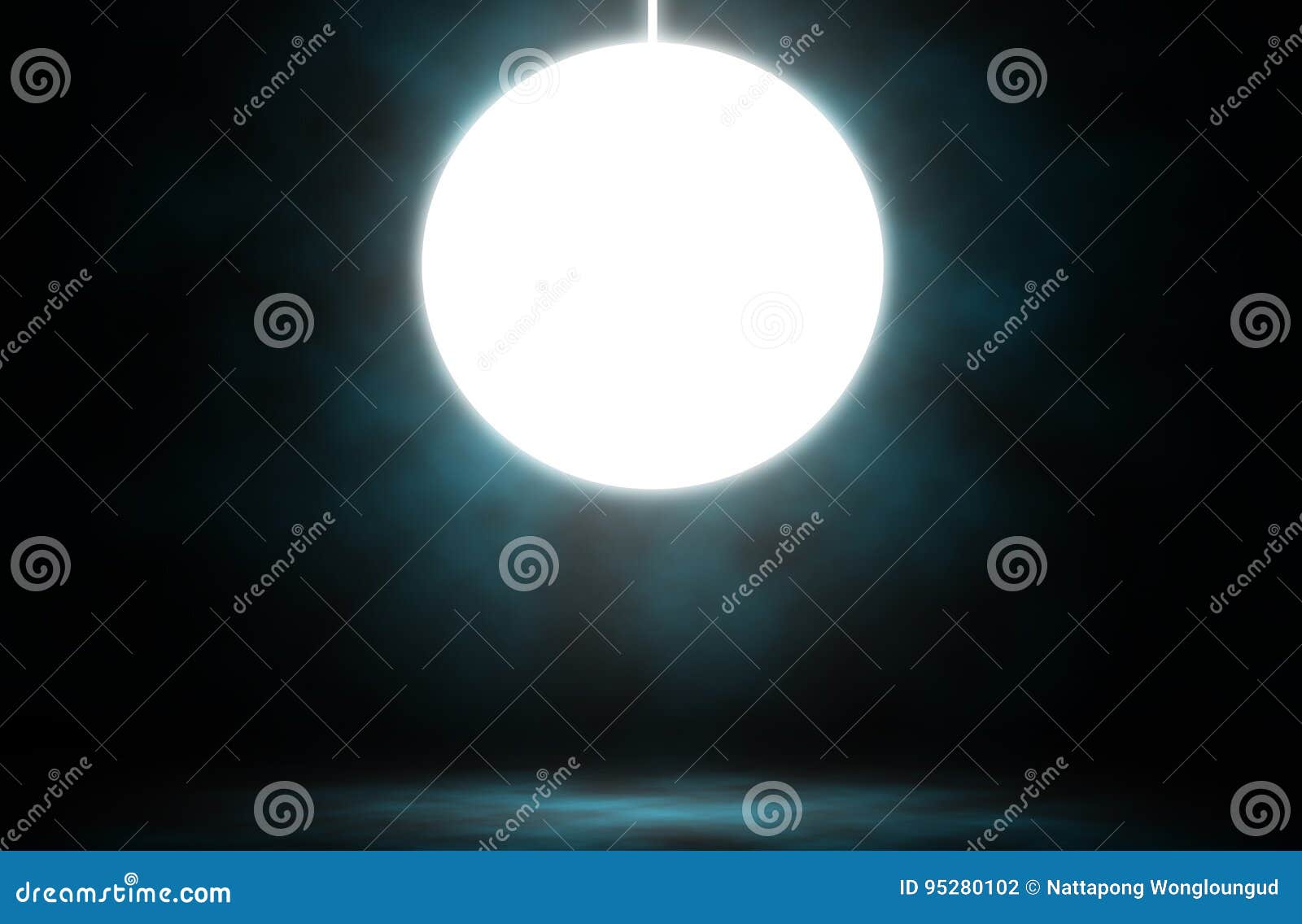 Show Spotlight Sphere Moon on Stage Background. Stock Illustration
