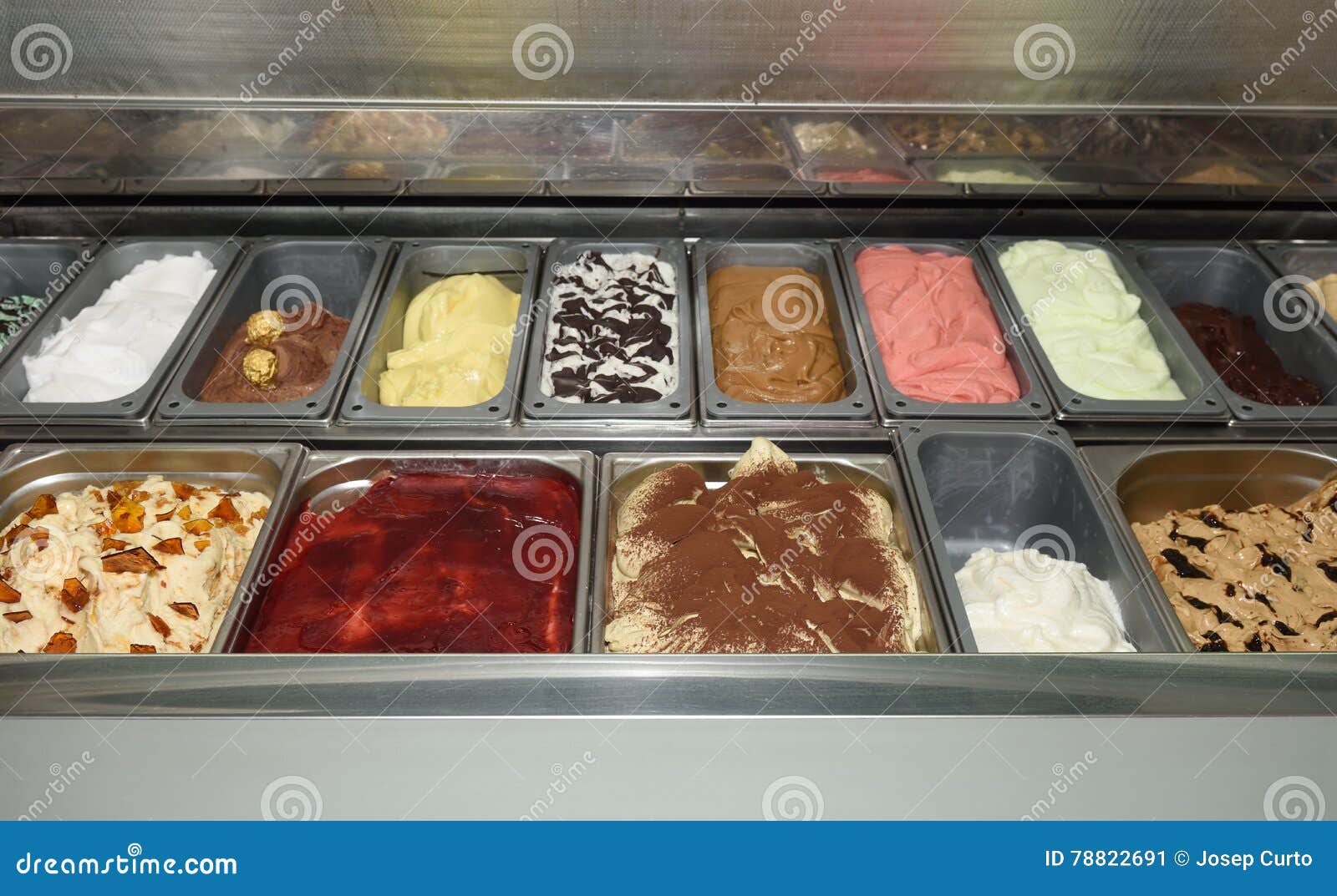 showcase ice cream in an ice