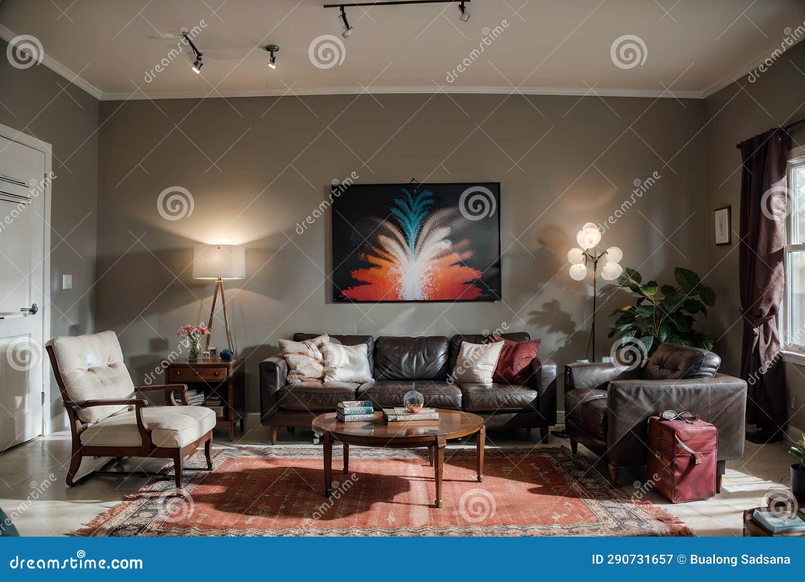 Showcasing Interior Design in Style Creative Canvas Stock Illustration