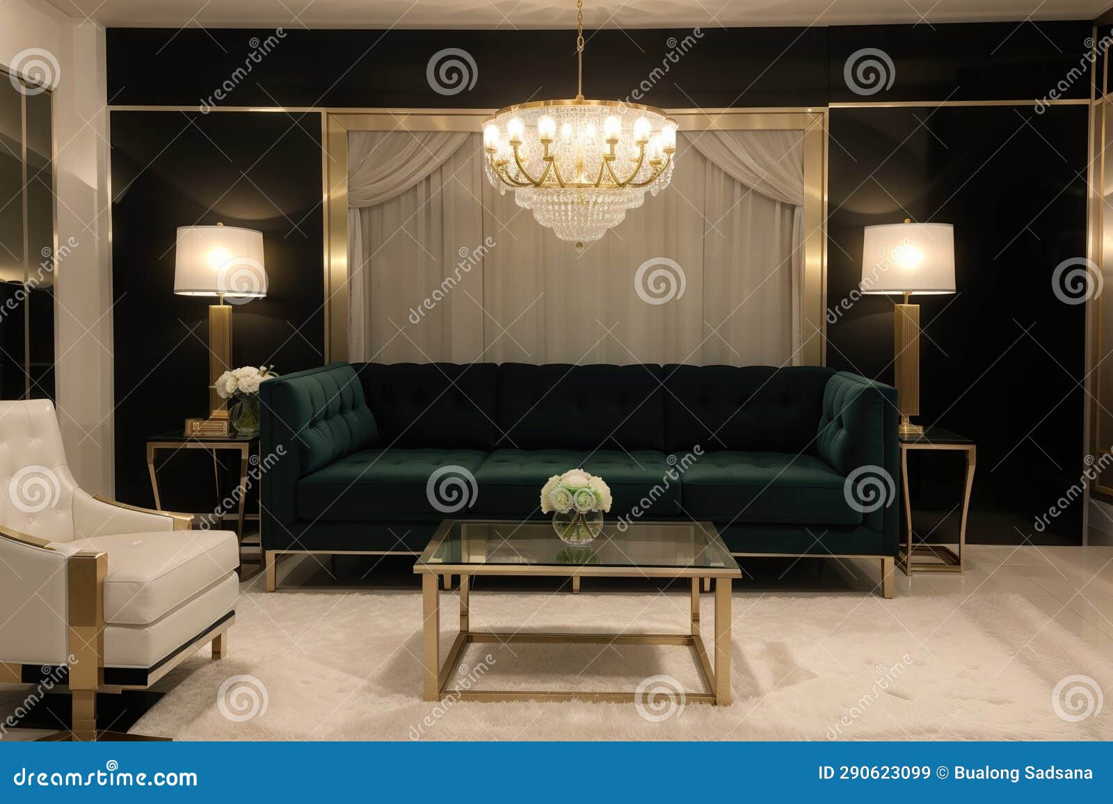 Showcasing Interior Design in Style Lavish Lounge Stock Illustration ...