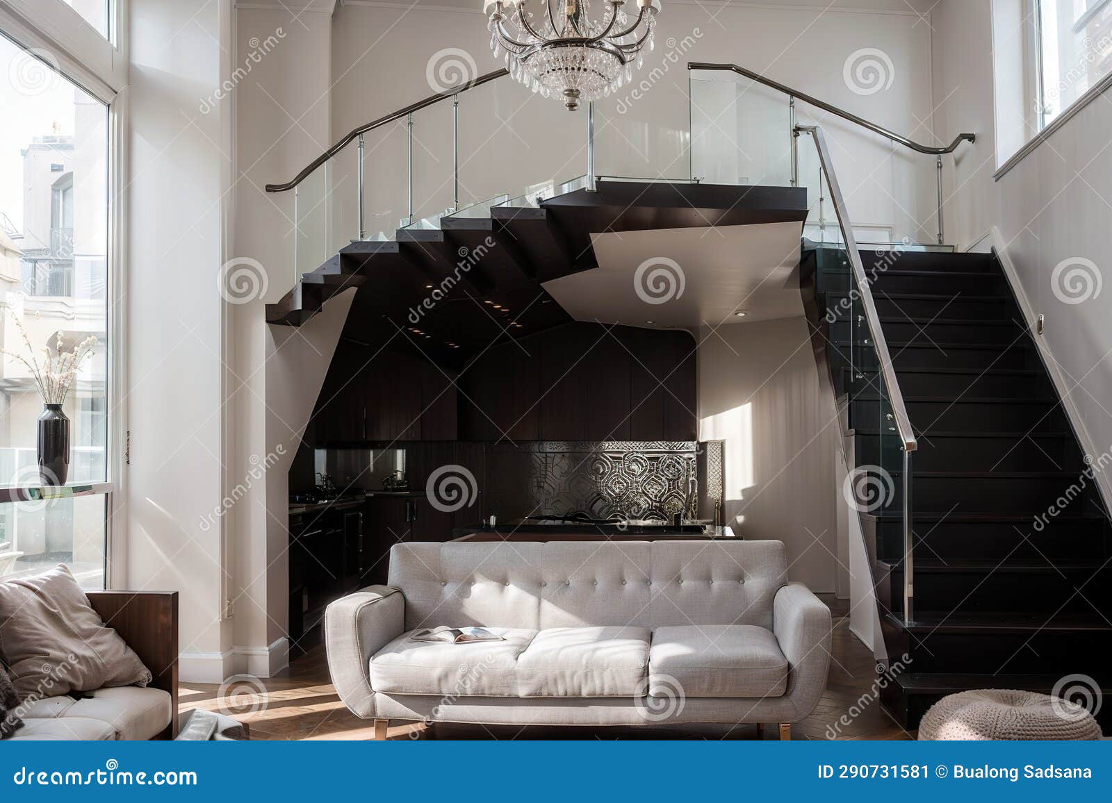 Showcasing Interior Design in Style Lavish Lounge Stock Illustration ...