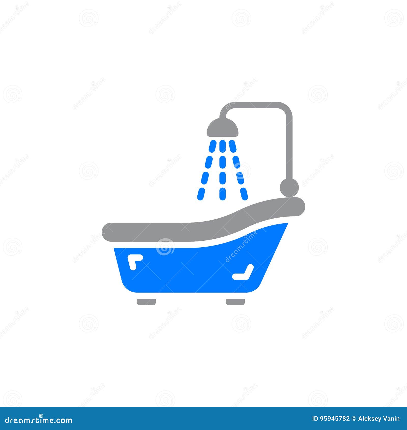 Shower Bath Icon Vector, Filled Flat Sign, Solid Colorful Pictogram ...