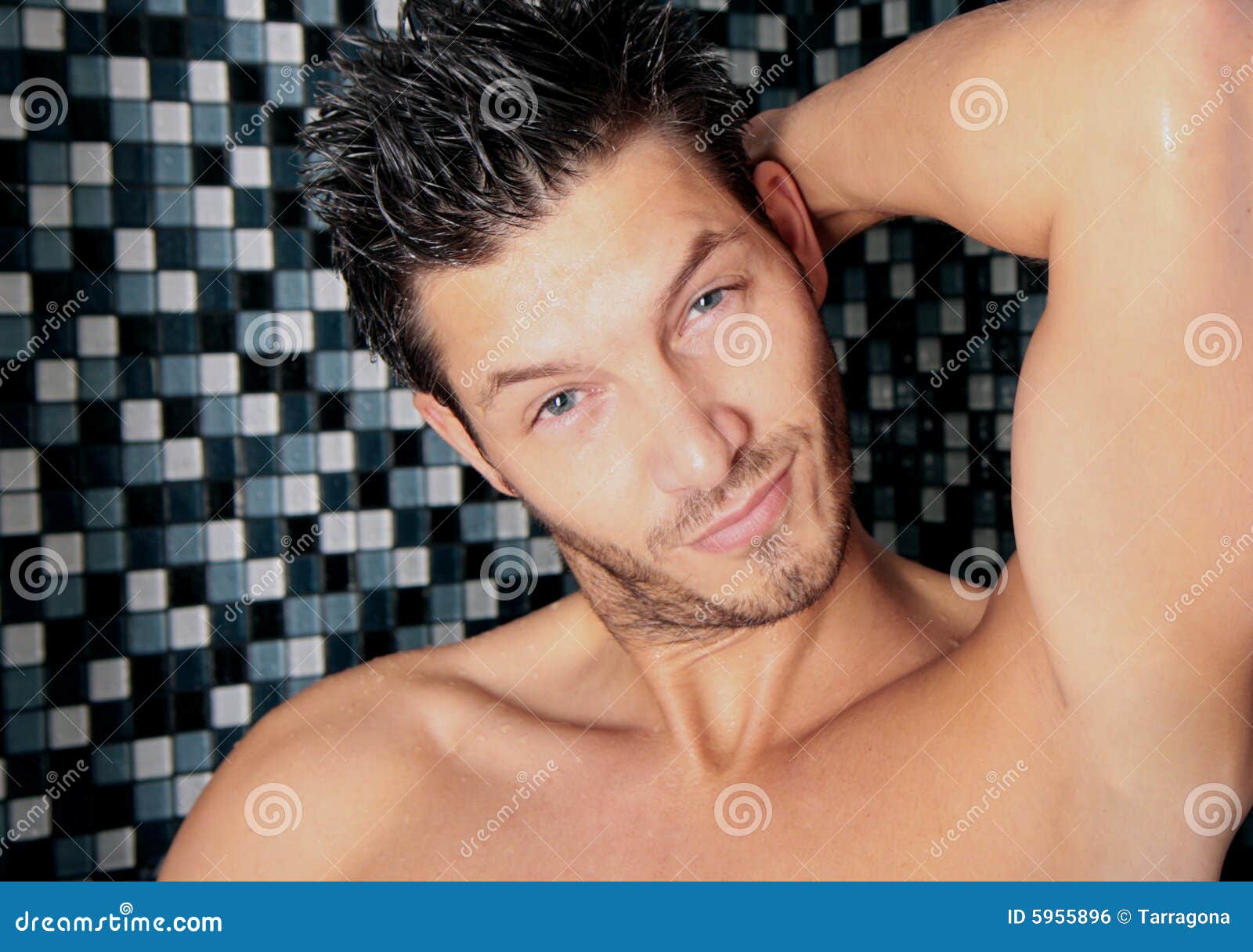 Shower boy stock photo. Image of shower, mosaic, male - 5955896