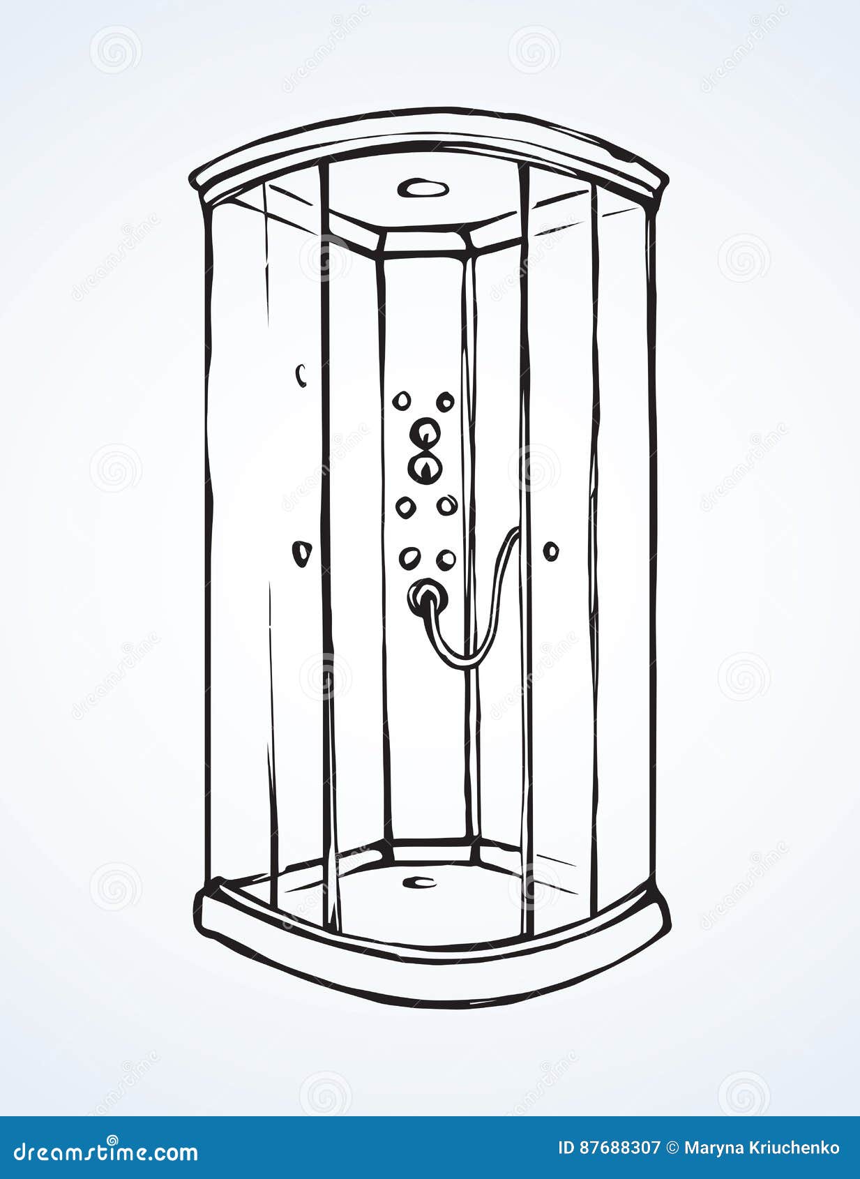 Shower Cubicle Pattern, Cartoon Style Vector Illustration