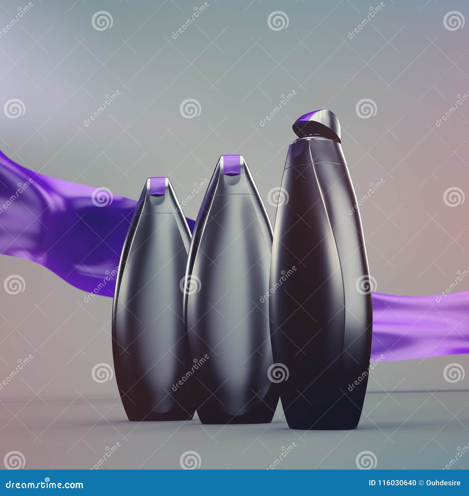 Shower Gel Or Shampoo Bottles Mockup Stock Illustration ...