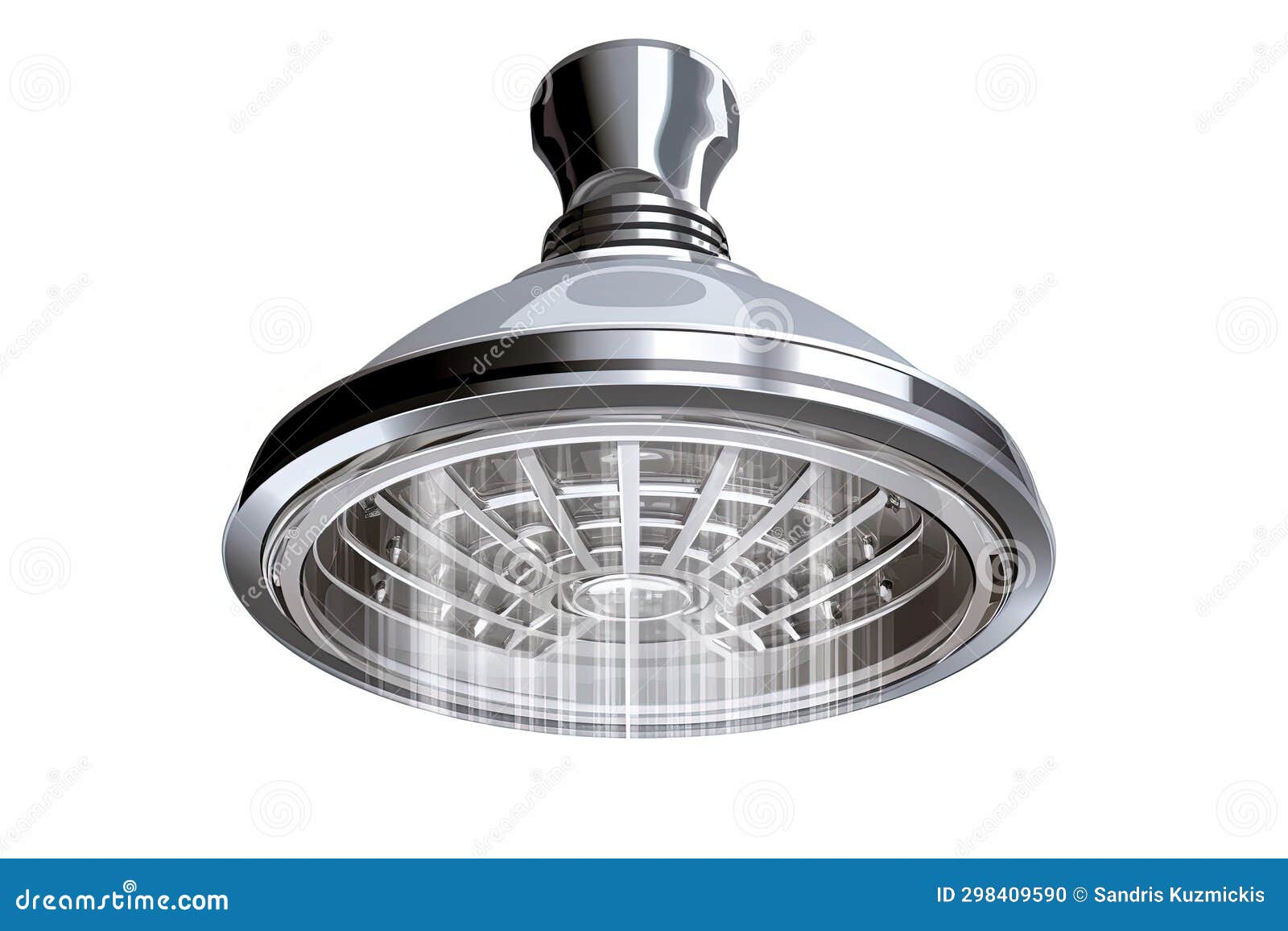 Shower Head Assembly Isolated on White Background. Generative AI Stock