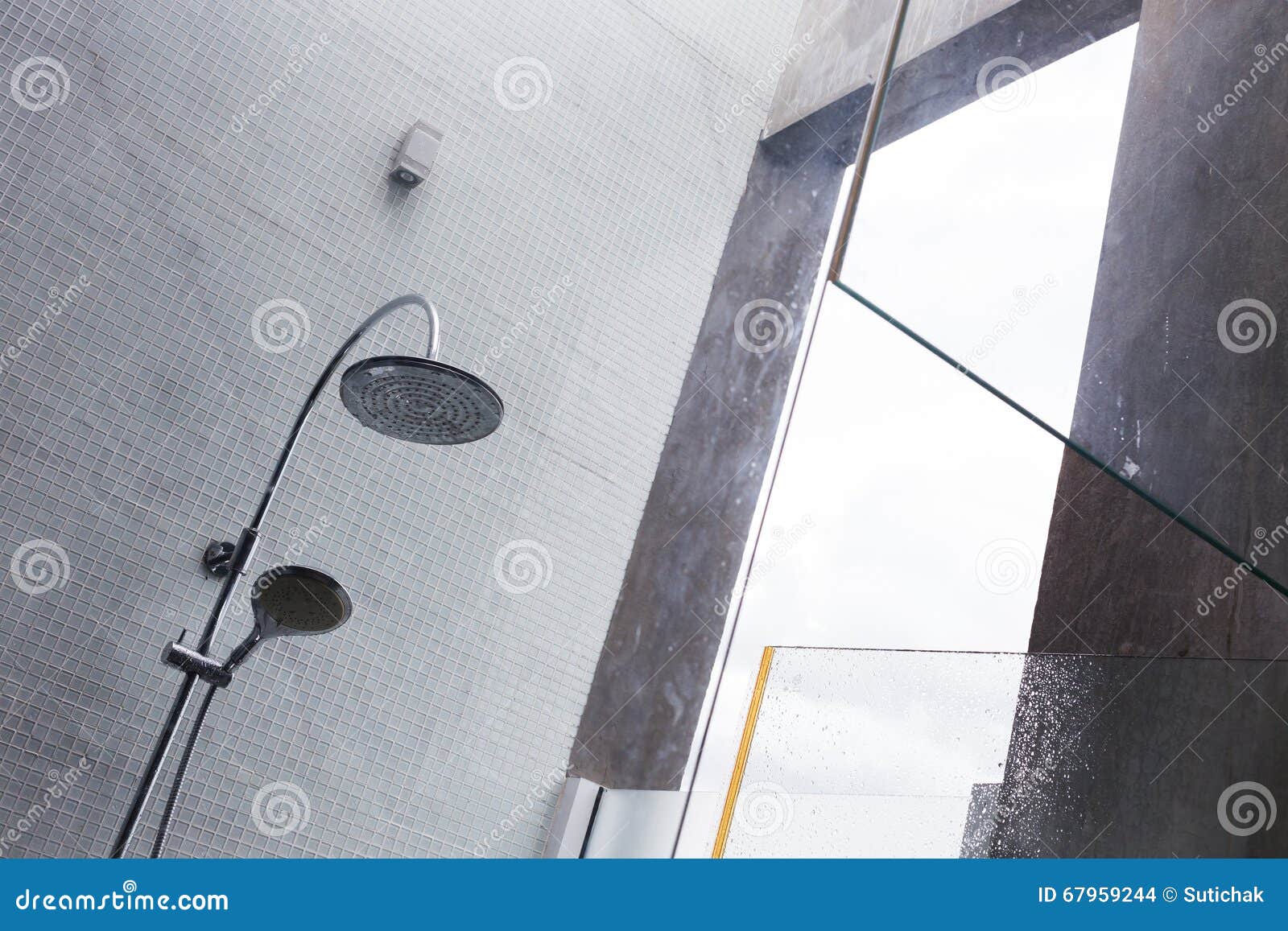 Shower Head in Bathroom, Design of Home Interior Stock Photo - Image of ...