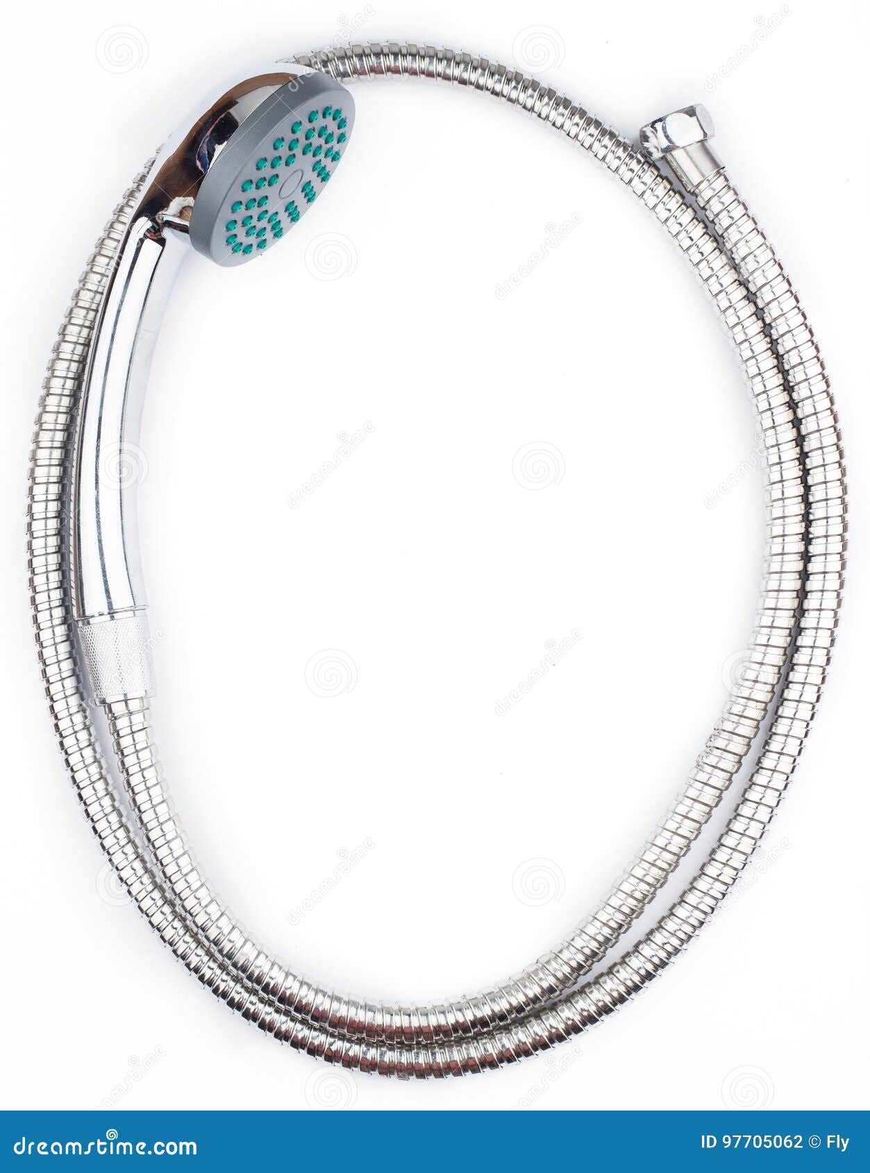 Shower Head Isolated on White Stock Photo Image of corrugated, chrome