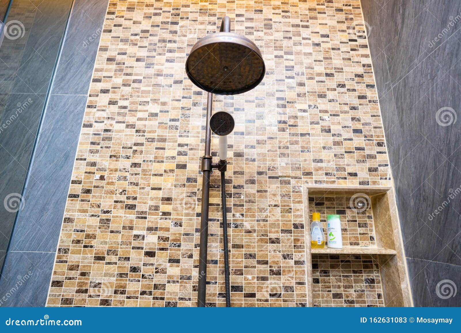 Shower Head Rain Shower Style Stock Image Image of home, glass 162631083