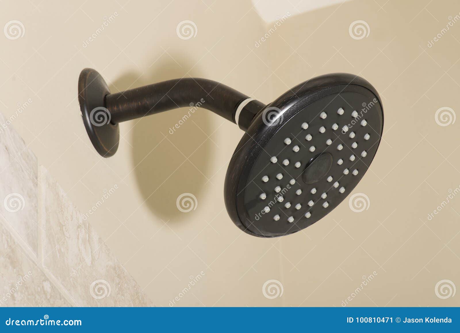 Shower Head on Wall Turned Off Stock Image Image of shower, tile
