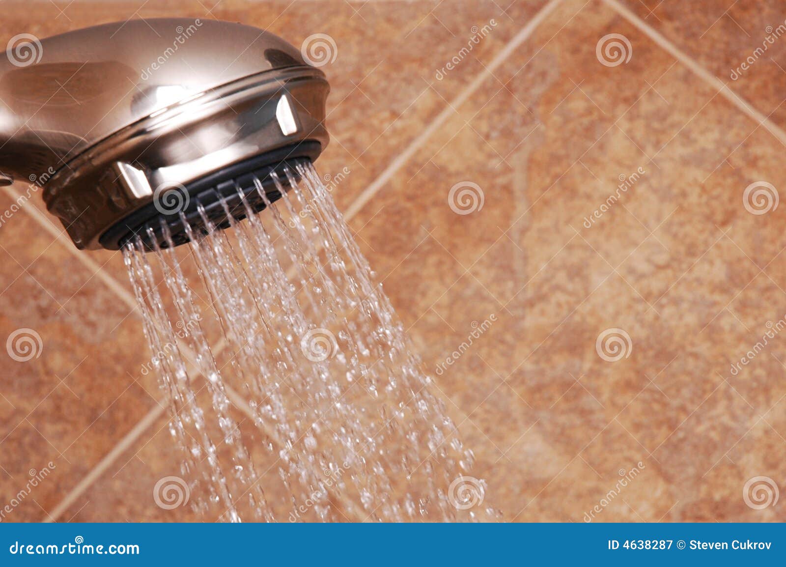 Shower Head with Water on stock image. Image of showerhead 4638287