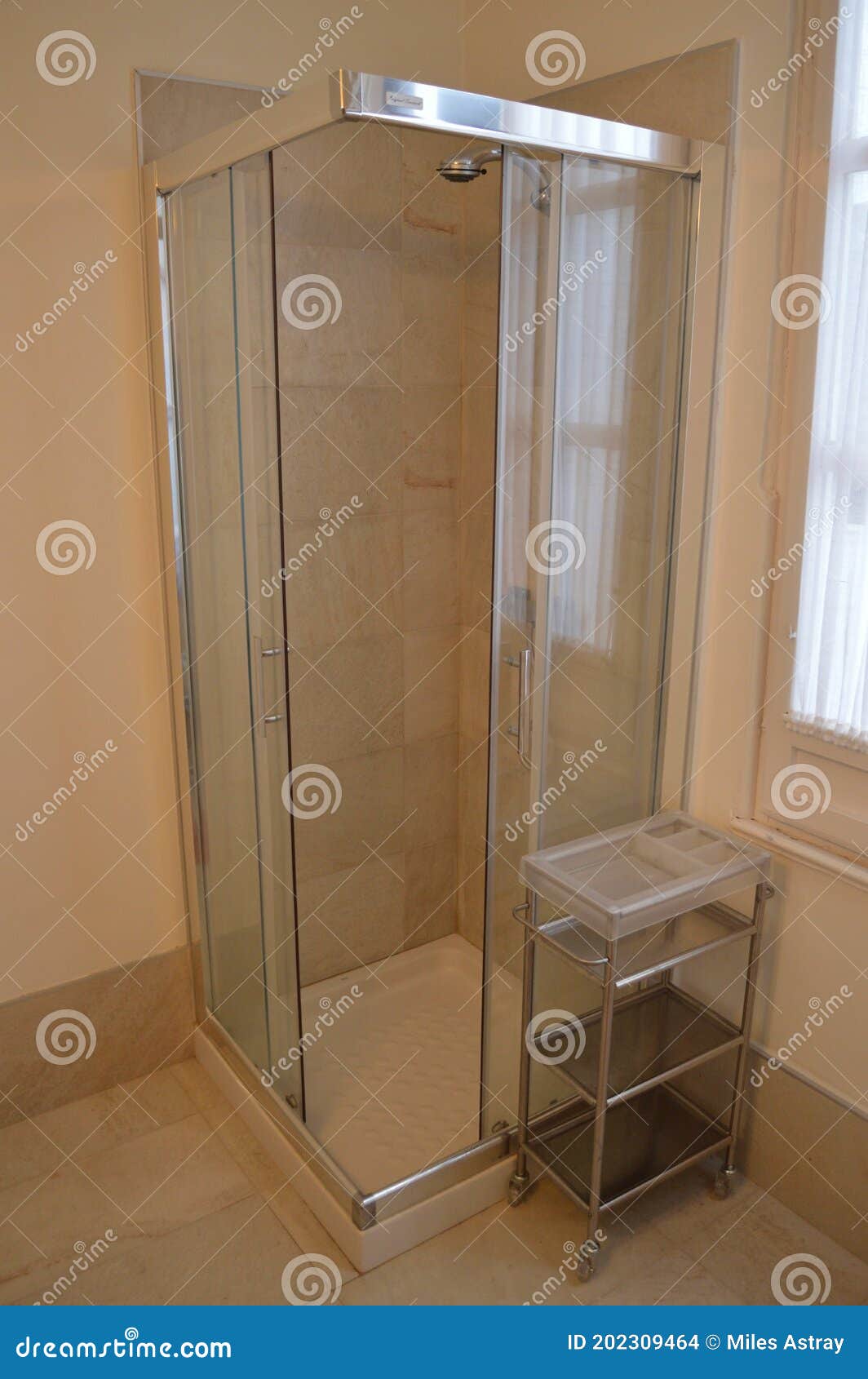 Shower Inside a Bathroom in Granada, Spain Stock Photo Image of