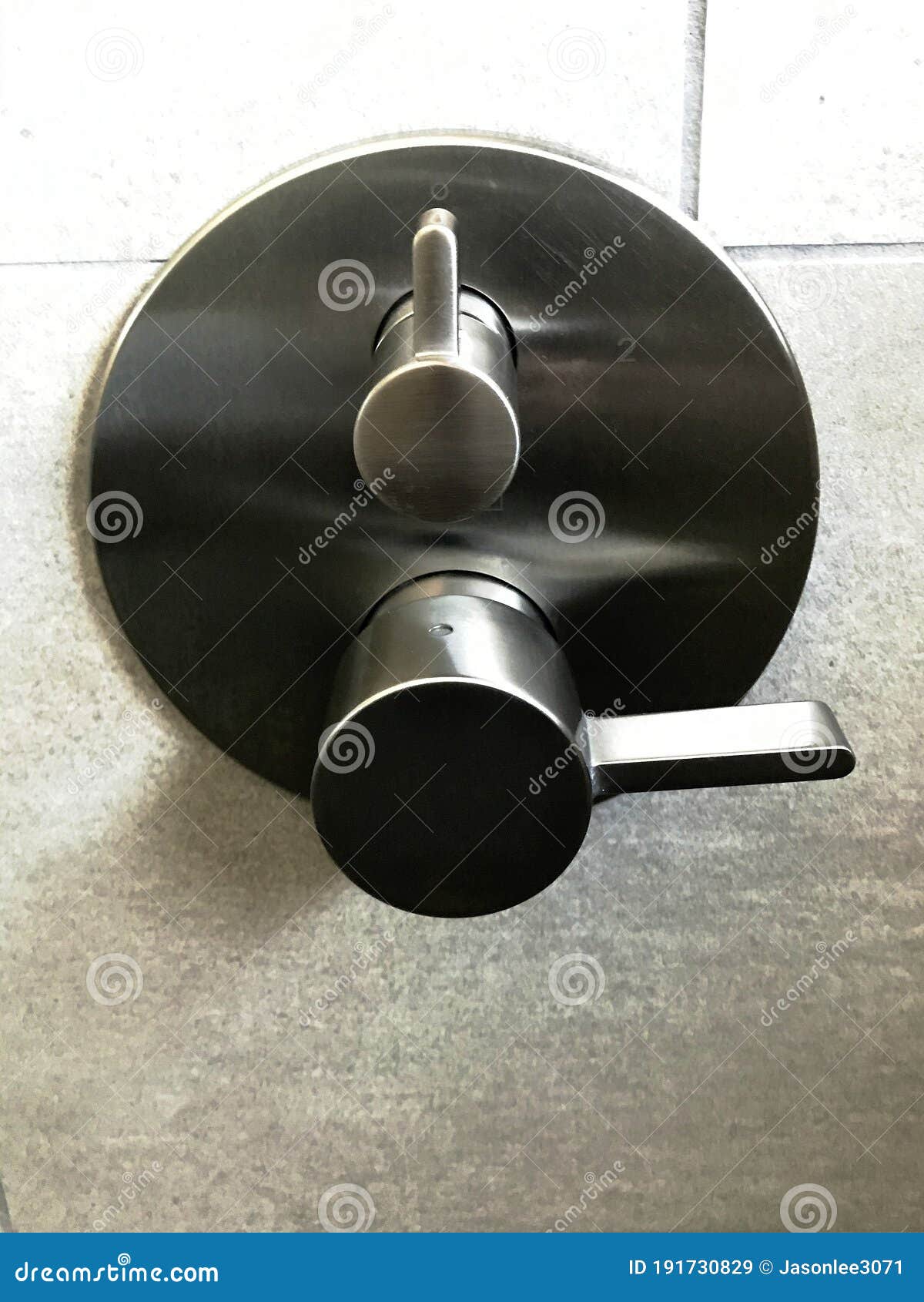 Shower knob stock image. Image of wall, chrome, handle - 191730829