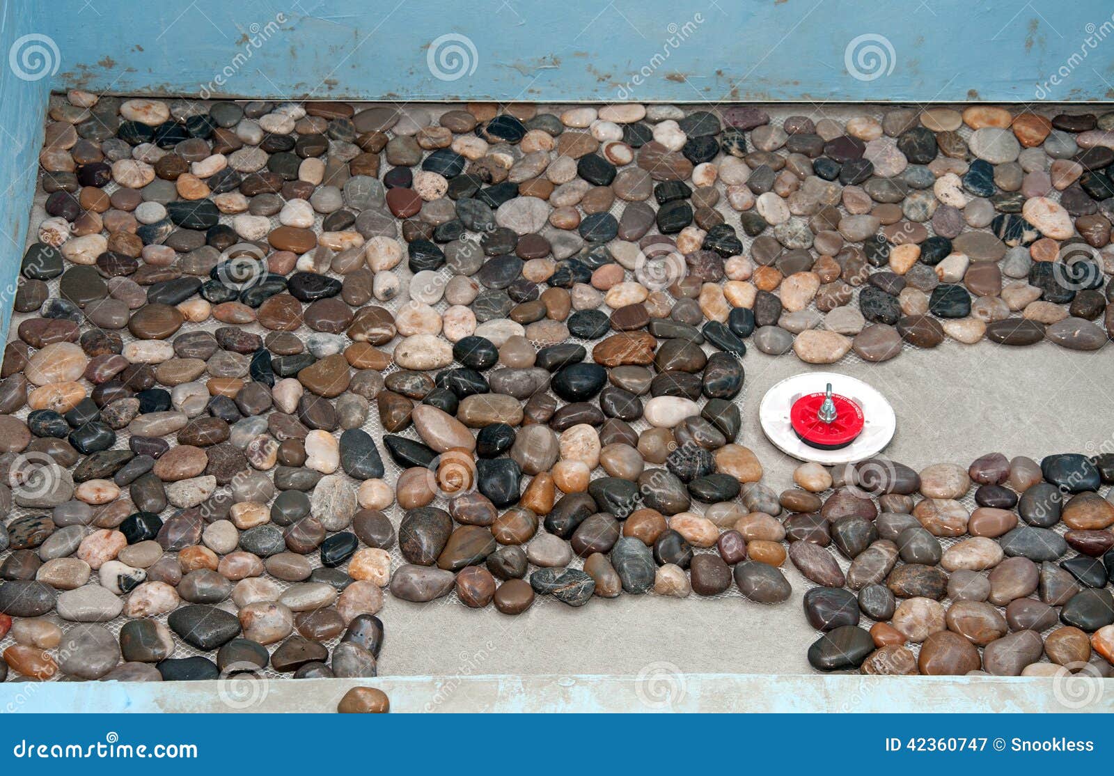 Shower Pan River Rock stock image. Image of bathroom 42360747