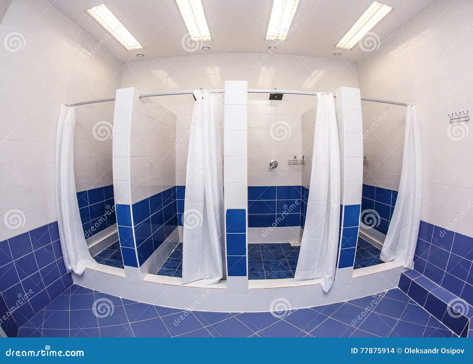 Shower room with cabins stock photo. Image of health 77875914