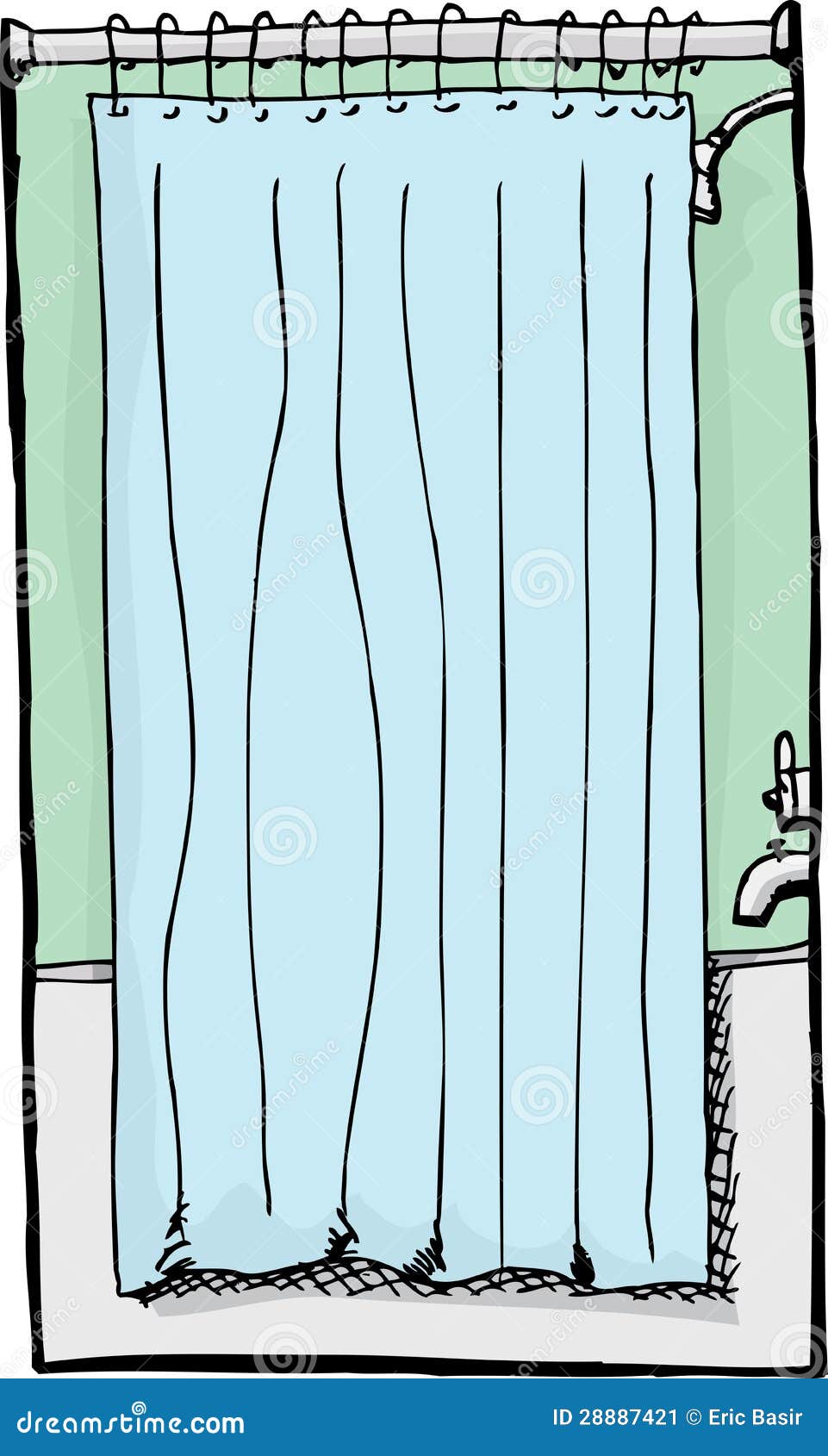 Shower Stall stock vector. Illustration of hand, faucet 28887421