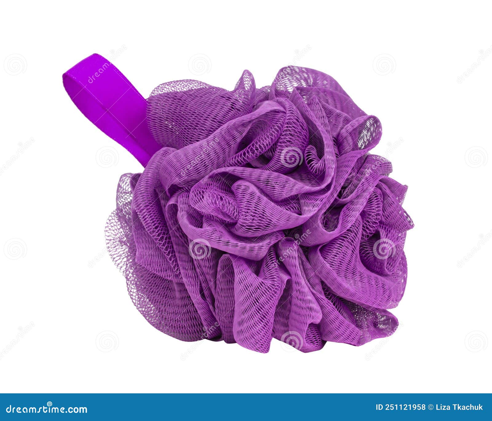 Shower Violet Sponge Soft Fluffy for Bath Isolated on the White