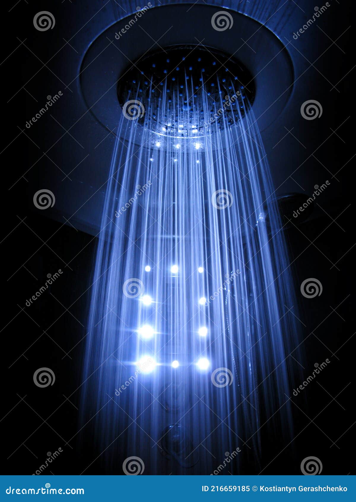 Shower Water Blue Rain Drops Stock Image Image of clear, droplet