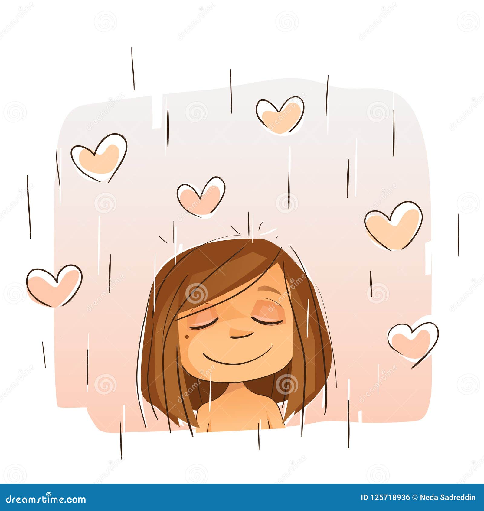 Shower Yourself with Love stock vector. Illustration of cute 125718936
