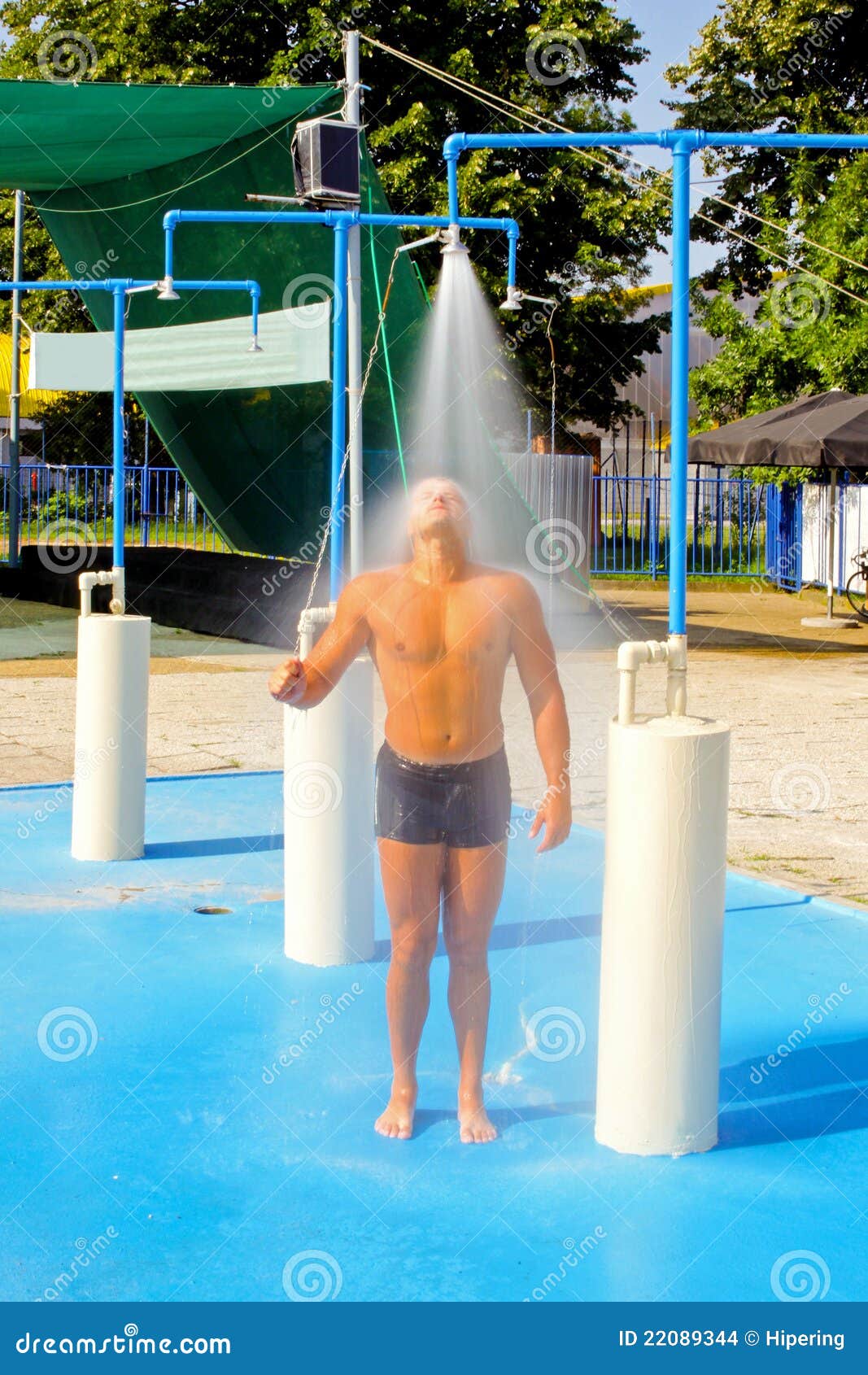 Showering stock photo. Image of public, aqua, athletic 22089344