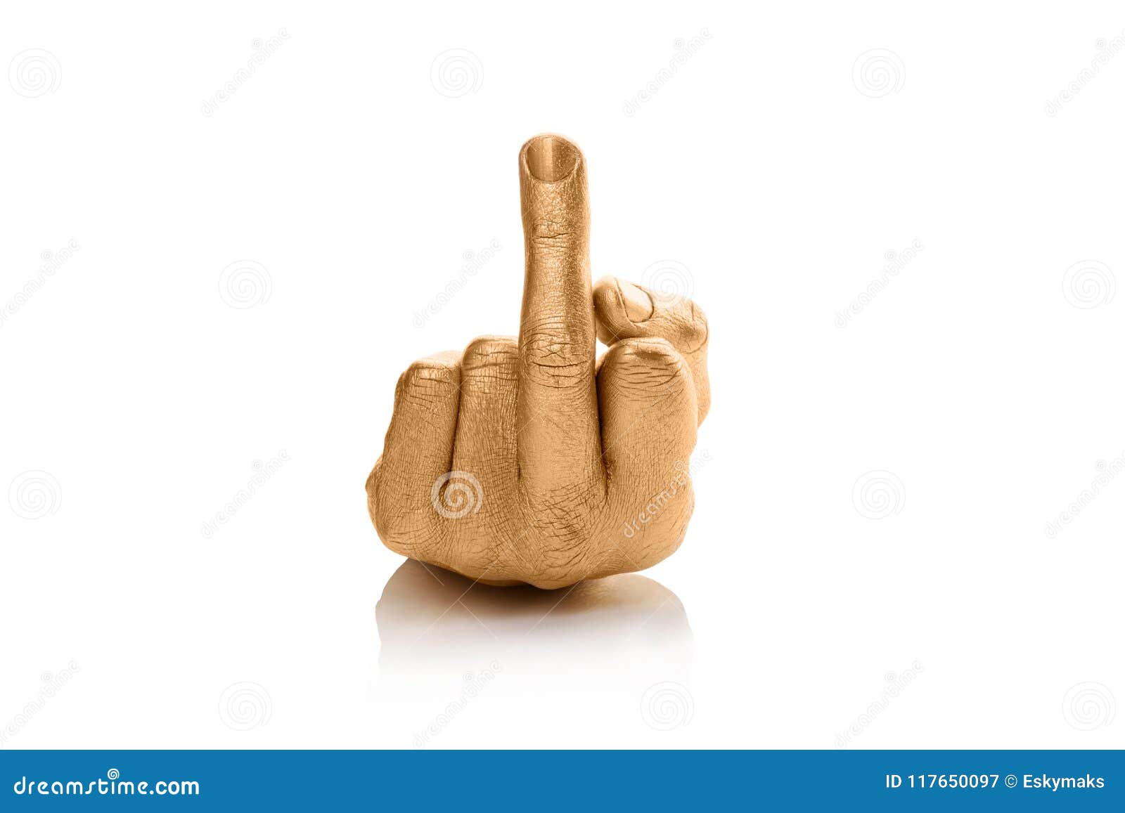 Middle Finger Gesture On A Blue Background Royalty-Free Stock
