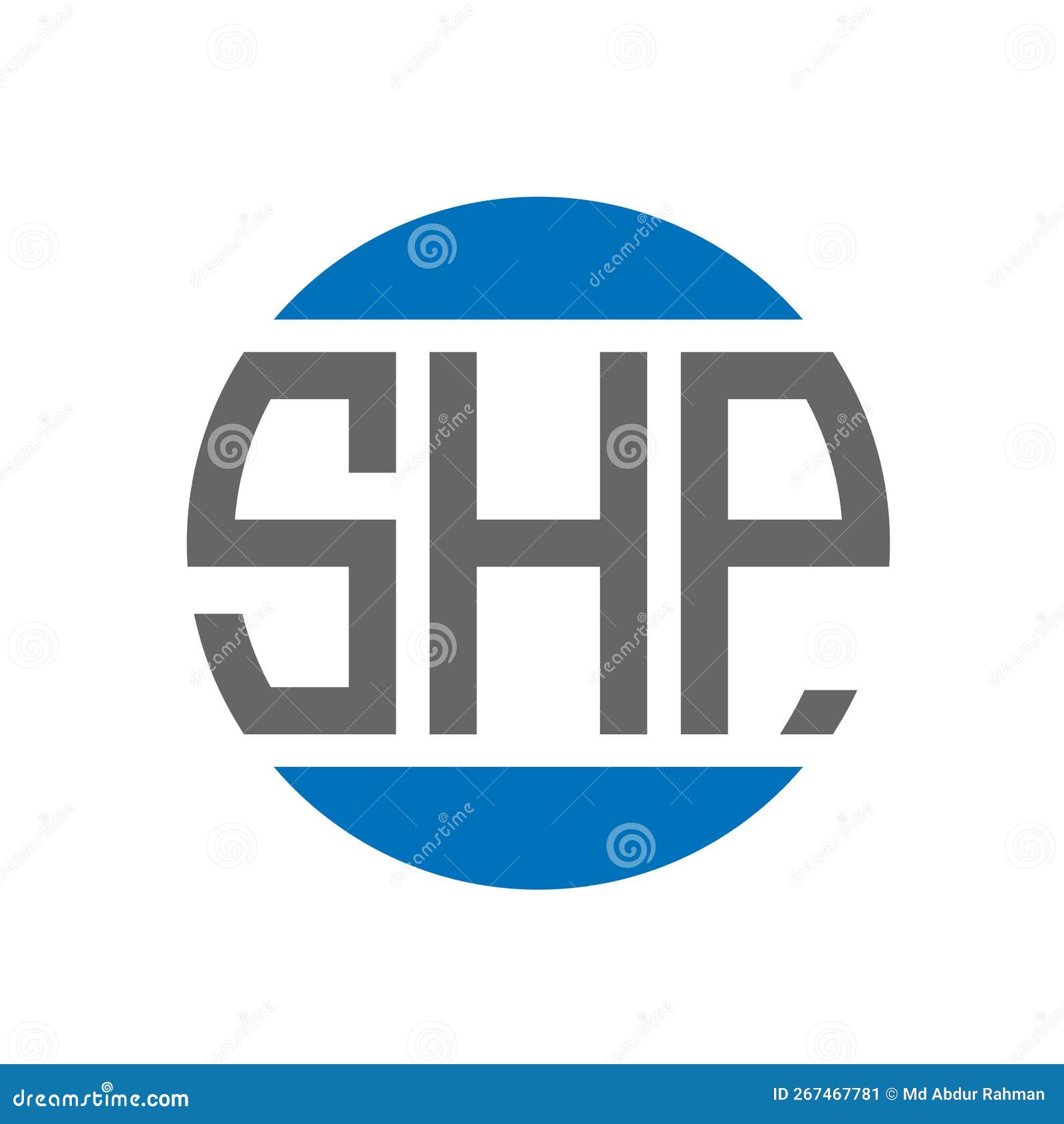 shp letter logo  on white background. shp creative initials circle logo concept. shp letter 