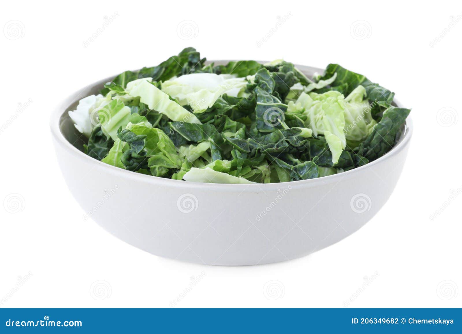 Shredded Savoy Cabbage in Bowl Isolated on White Stock Photo Image of