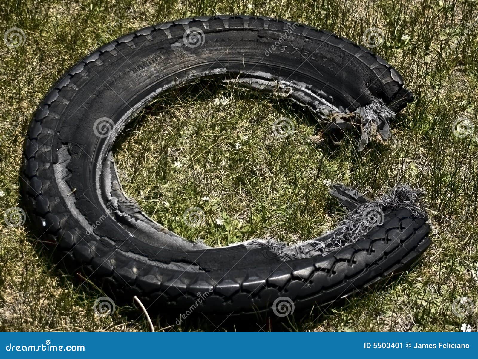 Shredded Tire stock image. Image of grass, dirt, worn 5500401
