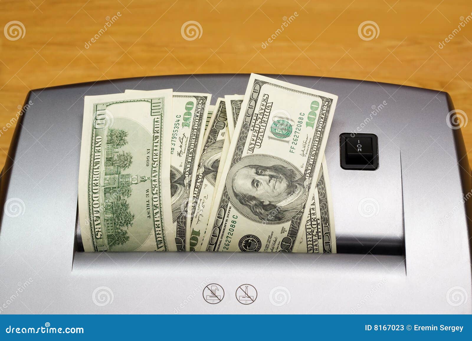 Shredder, dollars, one stock image. Image of finance, inflation 8167023