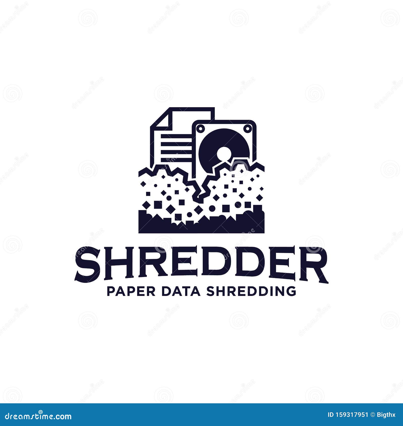 Shredding Paper Data Hardware Services Logo Icon Stock Vector Illustration of disk, letter