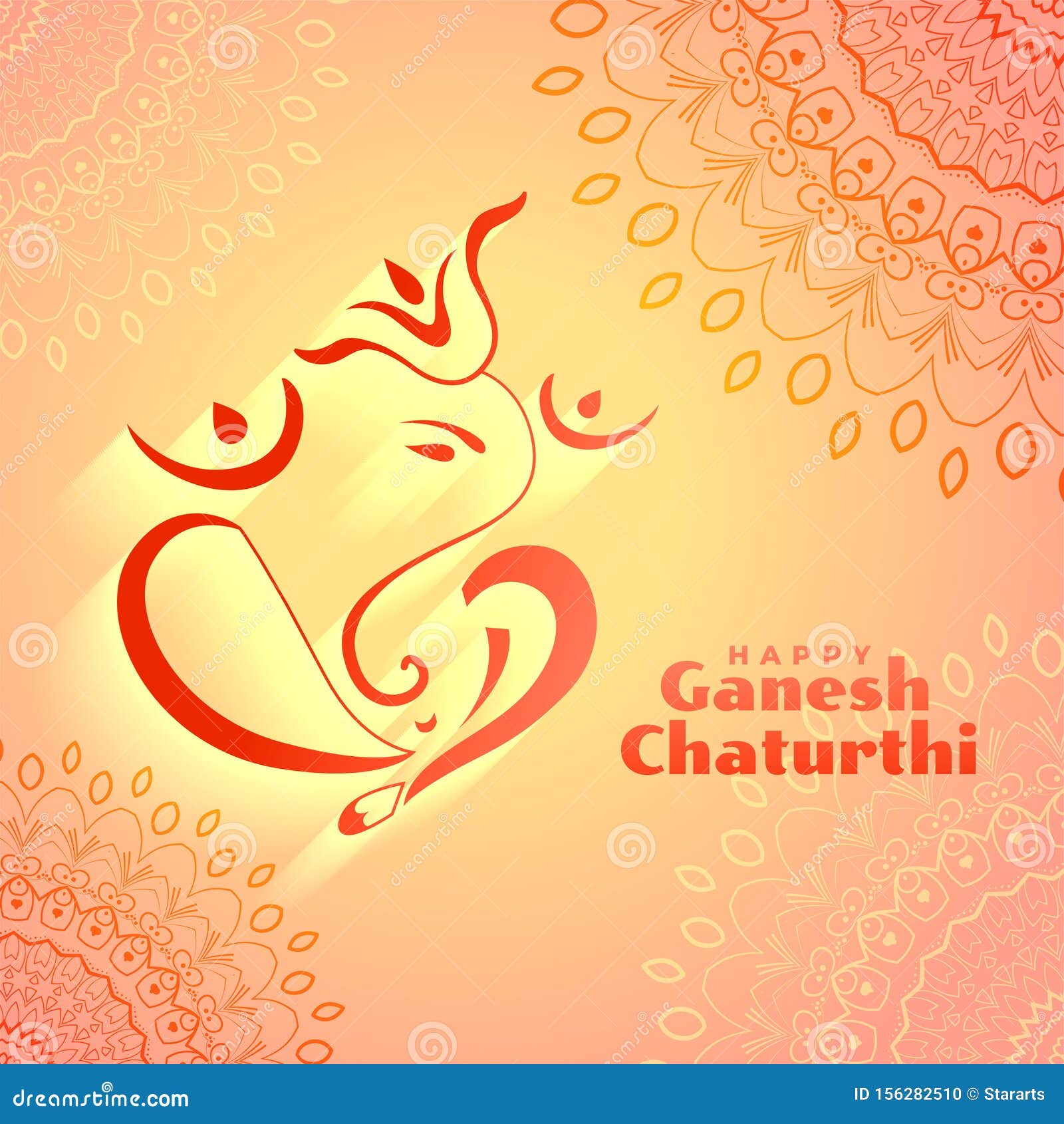 Indian religious festival ganesh chaturthi background design  wall  stickers idol divine india  myloviewcom