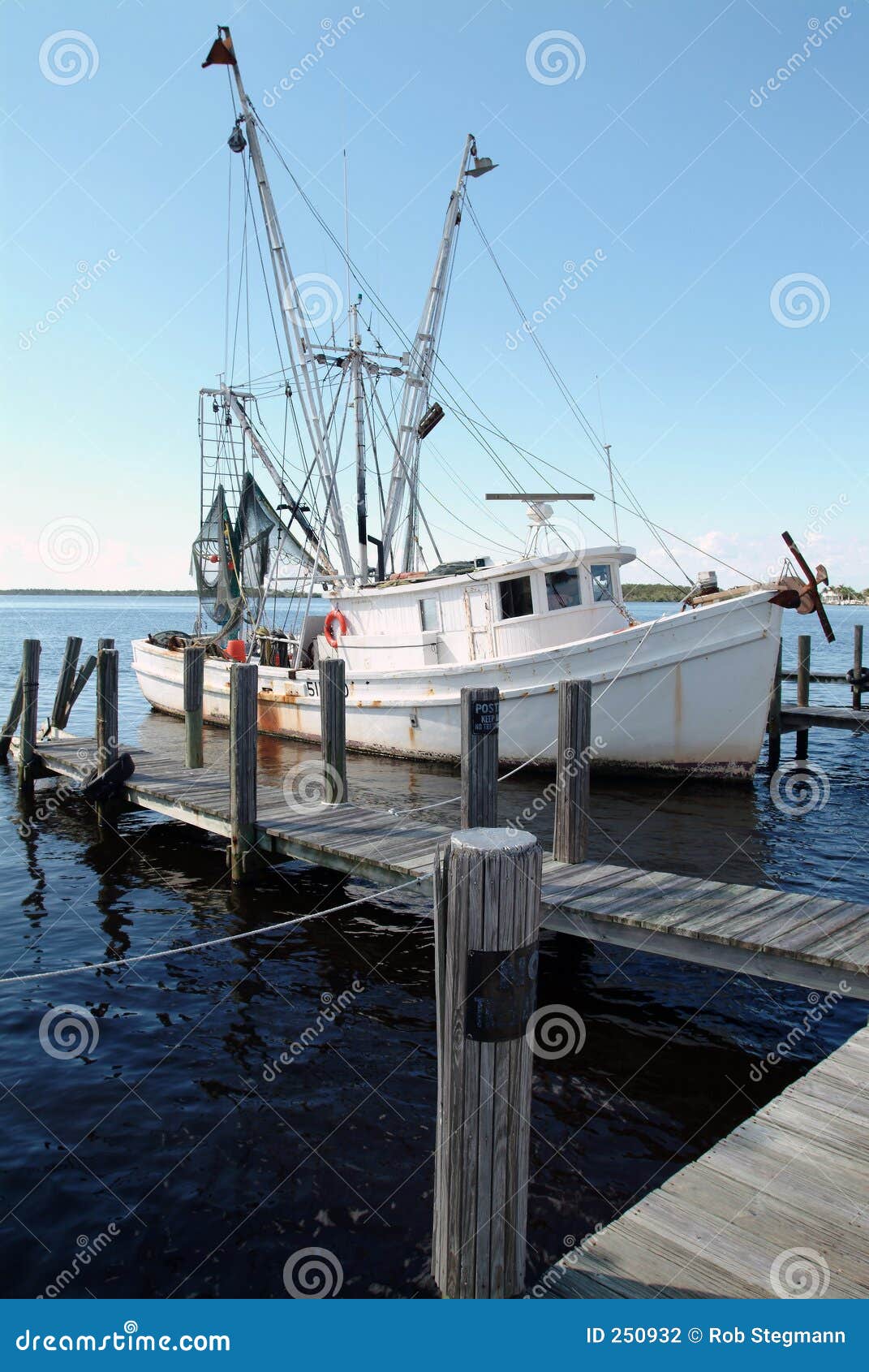 Shrimp Boat stock photo. Image of water, trawler, piling 