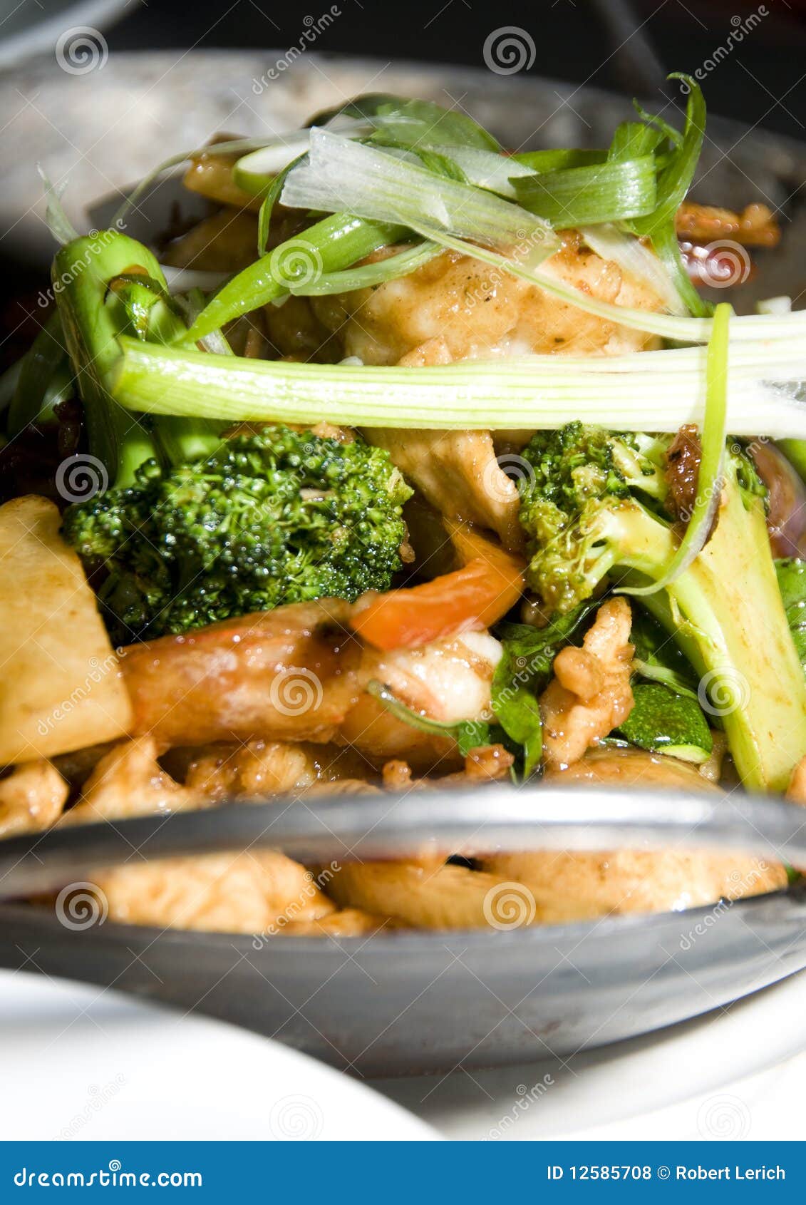 Shrimp Chicken Pan Asian Thai Food Stock Photo - Image of fusion ...