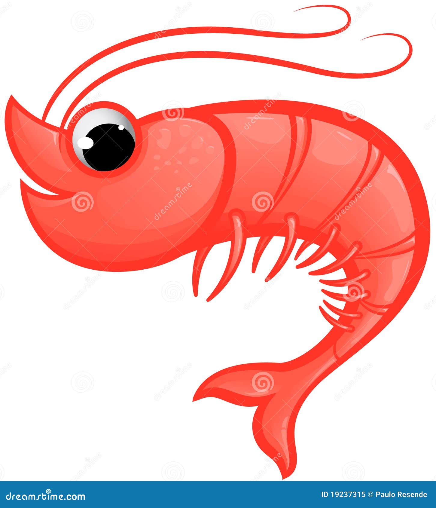 Shrimp Mascot. Vector illustration of a prawn