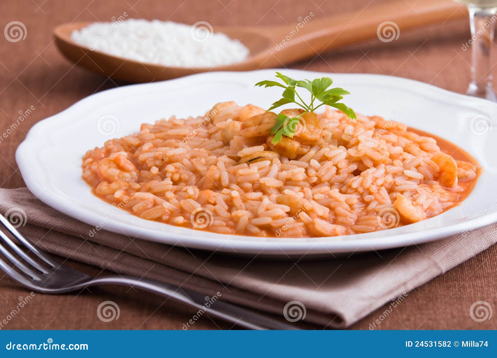 Shrimp risotto. stock photo. Image of edible, gastronomy 24531582