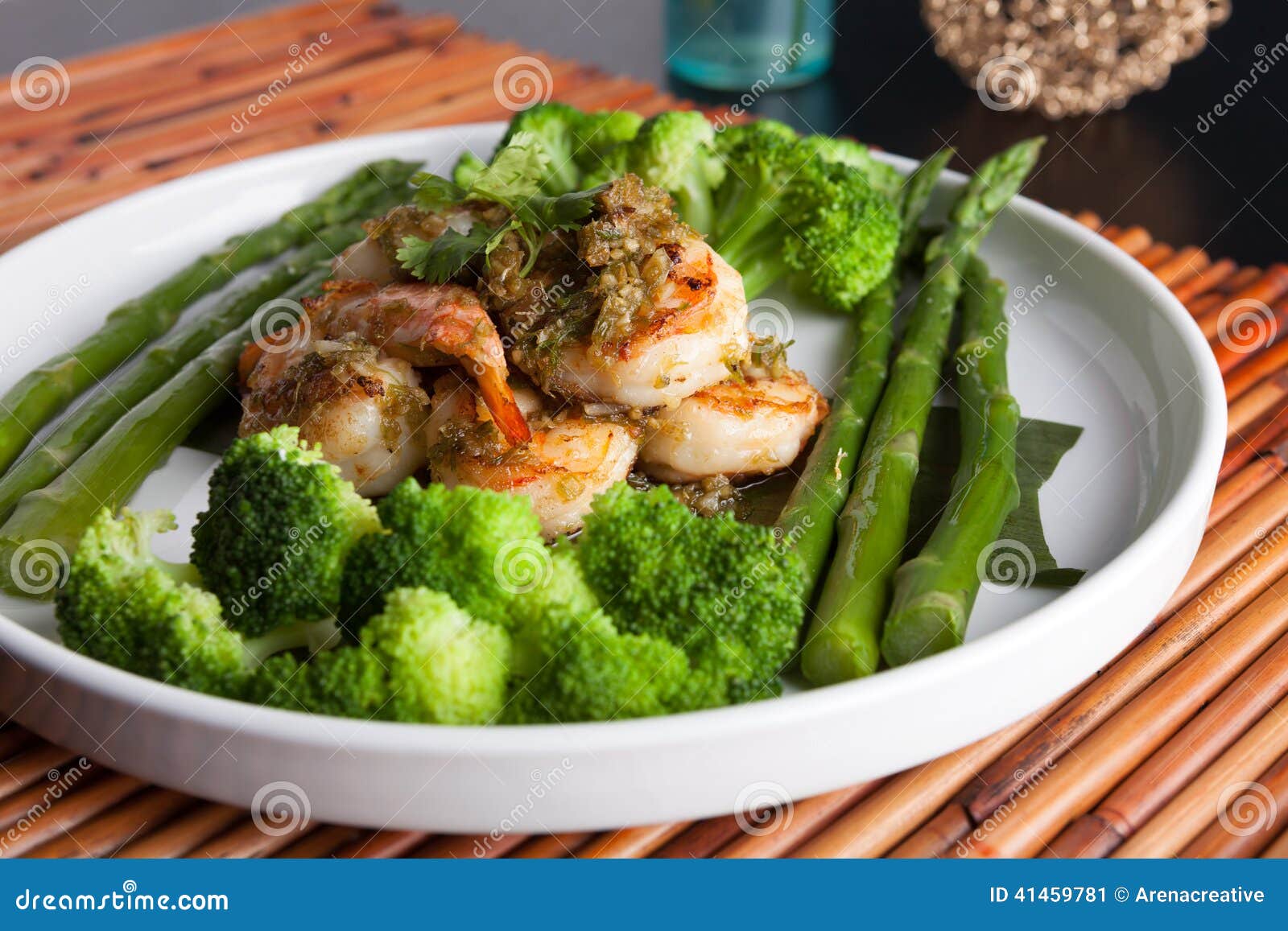 Shrimp Scampi with Asparagus Stock Image - Image of mediterranean, fine ...