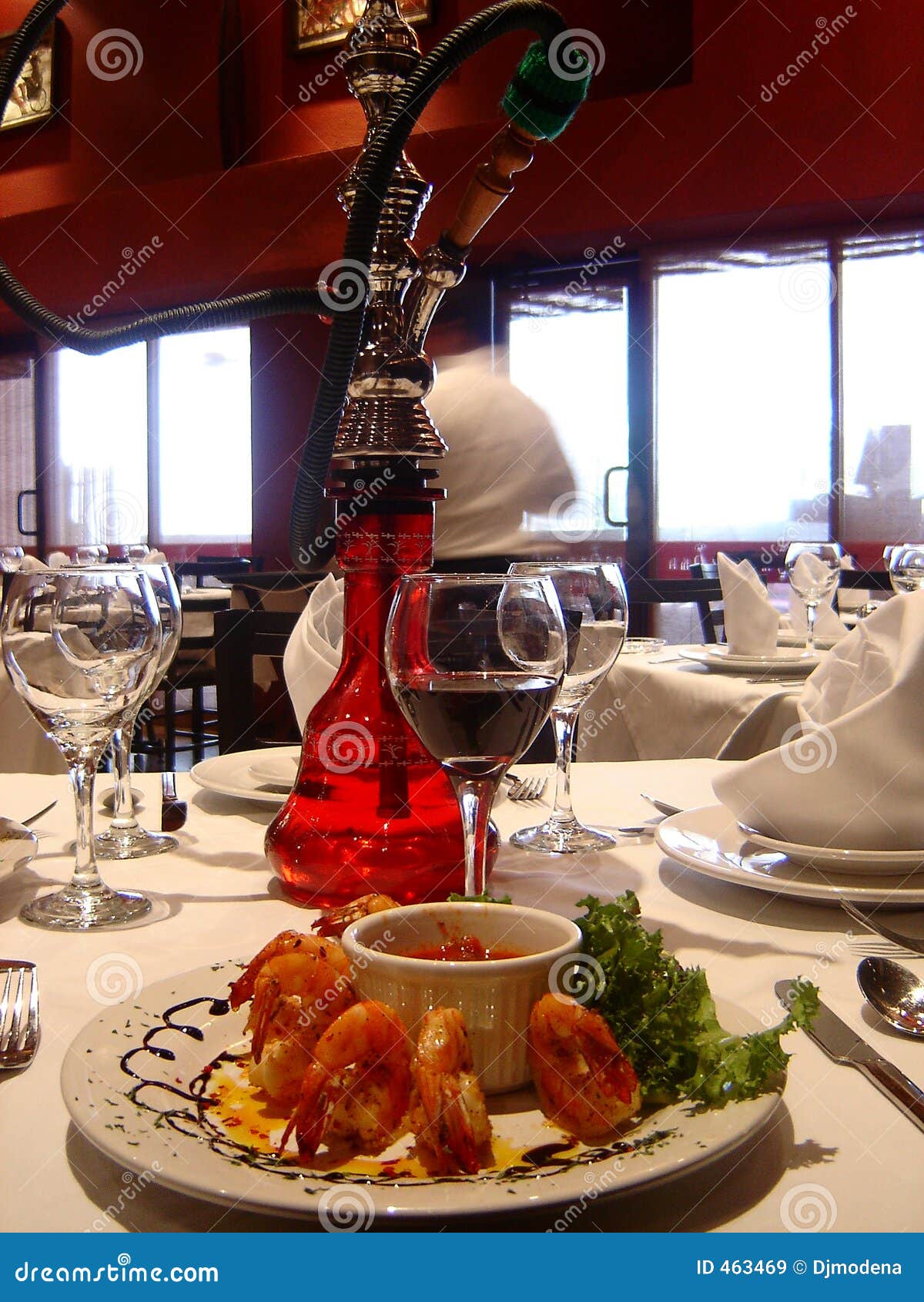 shrimp sea food and wine