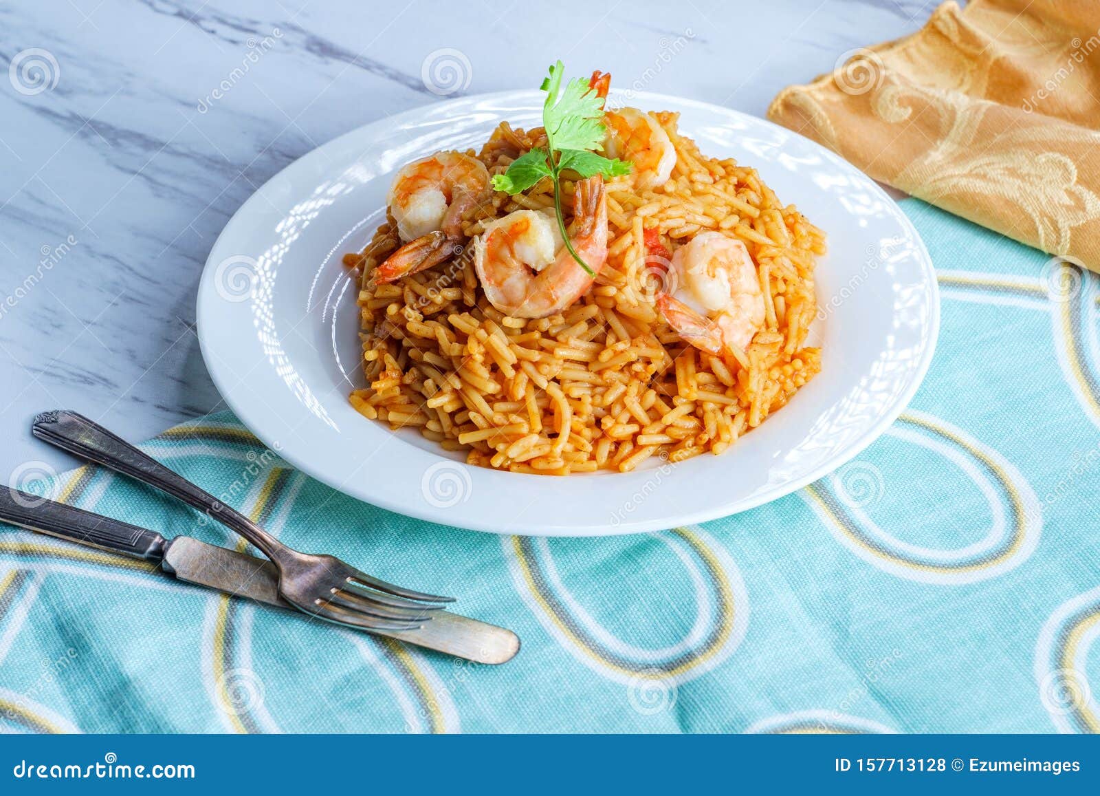 Shrimp Spanish Rice stock photo. Image of estamboli - 157713128