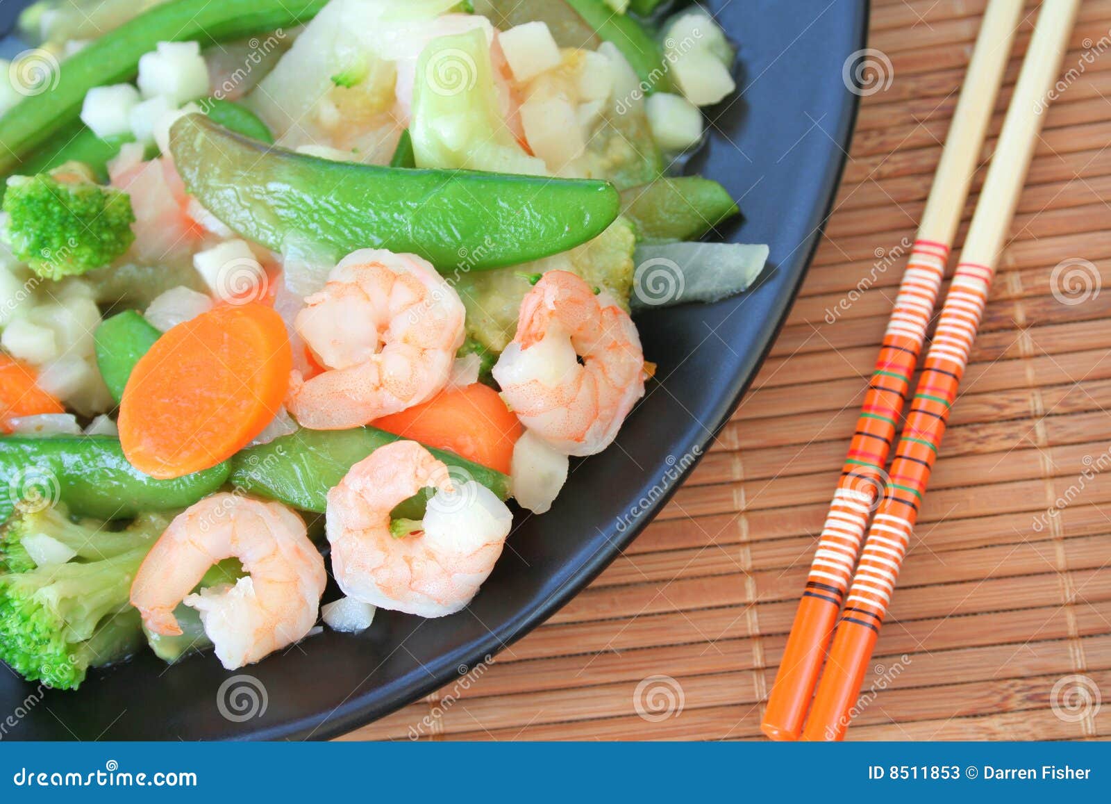 Shrimp Stir Fry stock image. Image of peas, garlic, exotic - 8511853