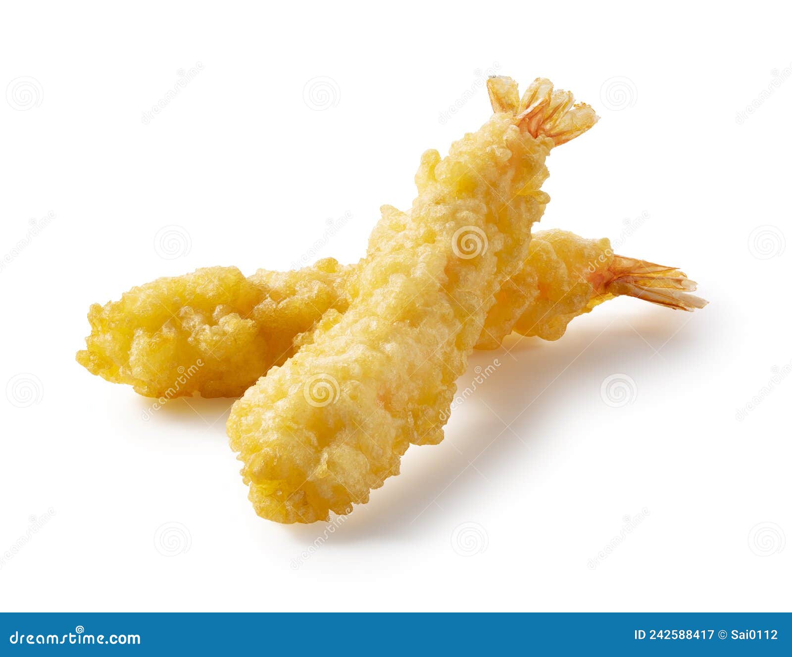 Shrimp Tempura Placed on a White Background Stock Image Image of food