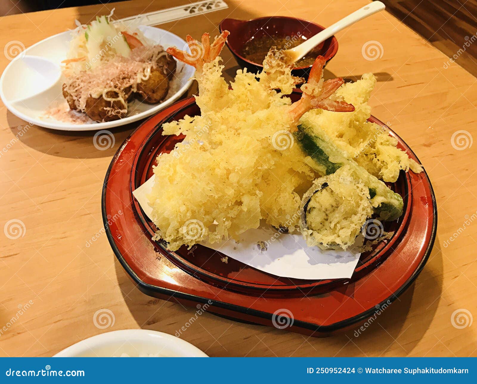 Shrimp and Various Vegetable Tempura. Stock Photo Image of cracking