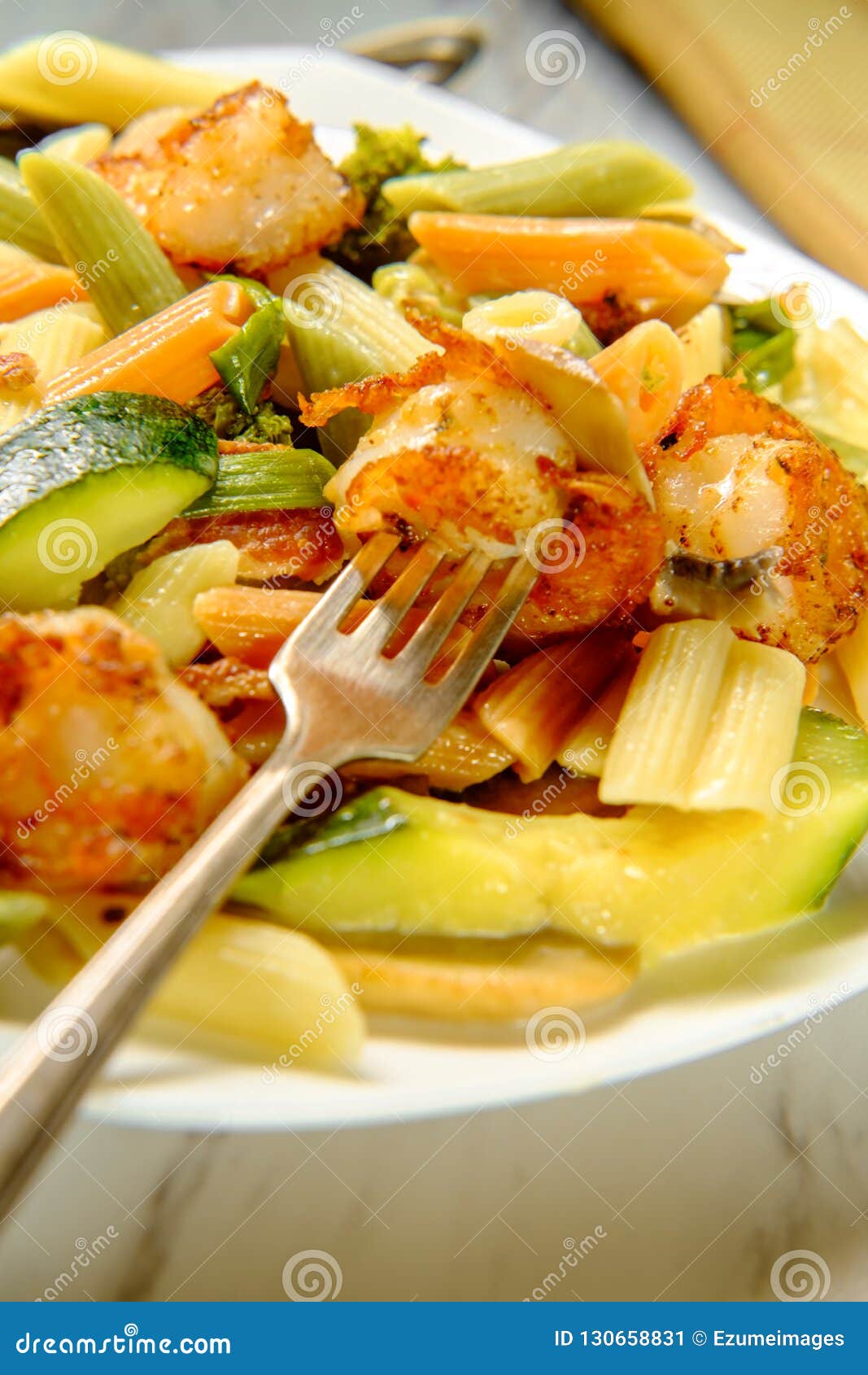 Shrimp White Wine Sauce stock image. Image of breaded - 130658831