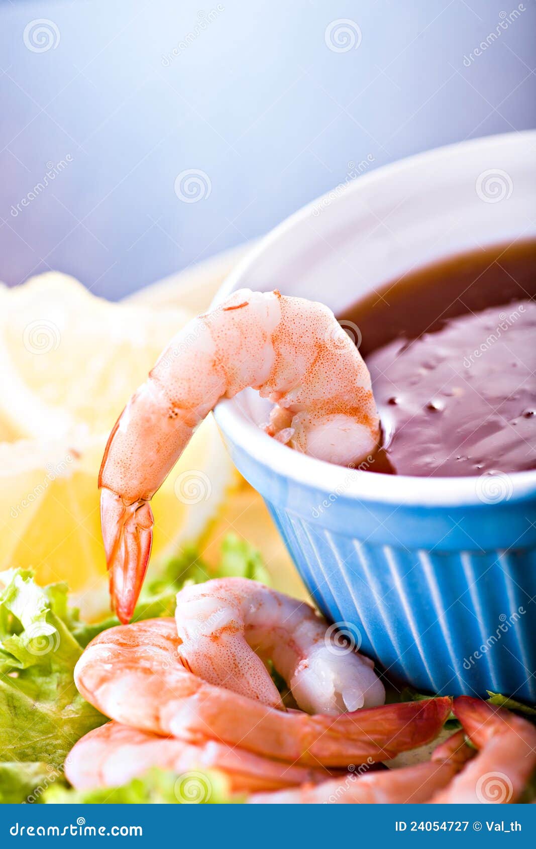 Shrimps. Close up shot of a shrimp salad