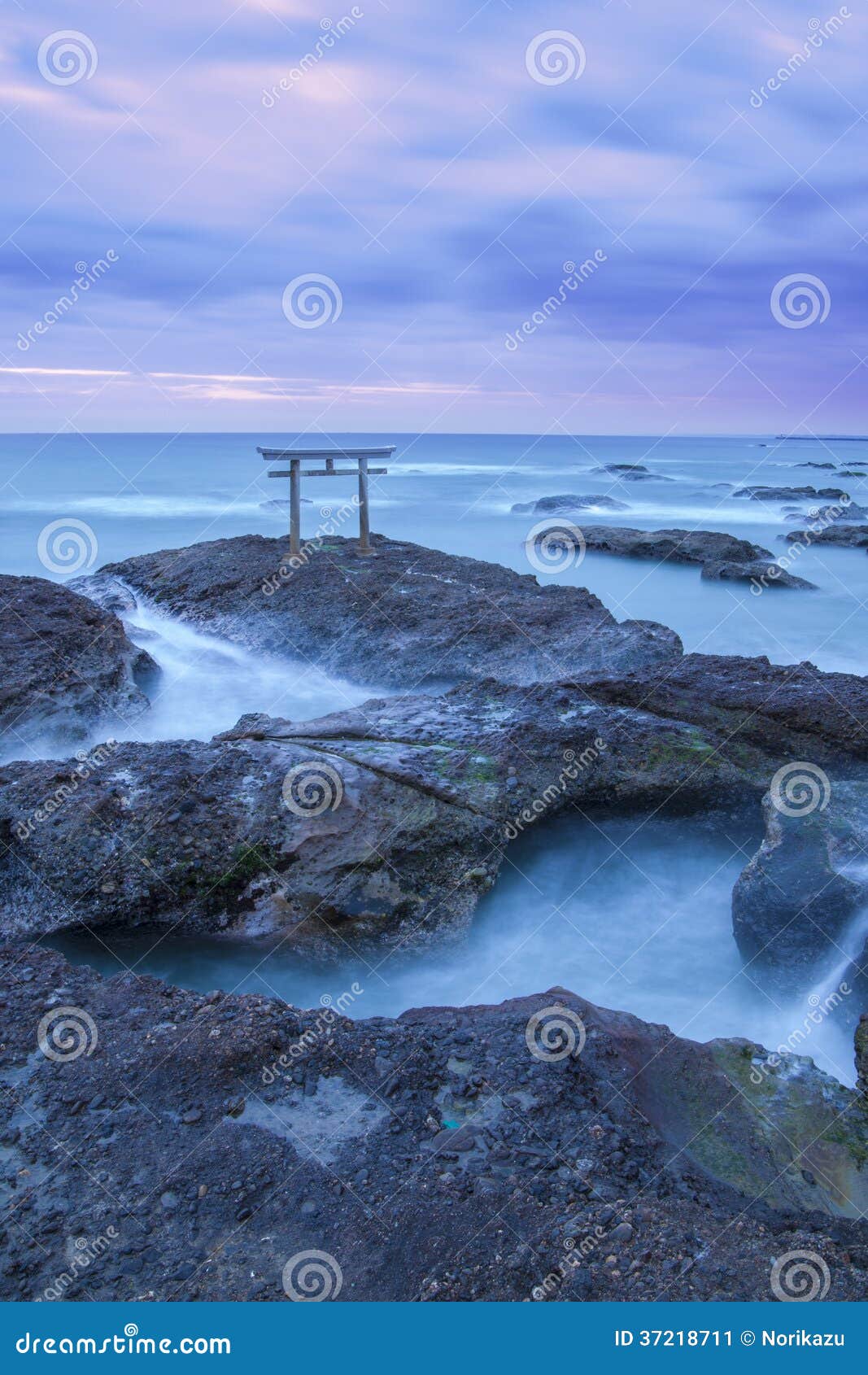 shrine gate at daybreak