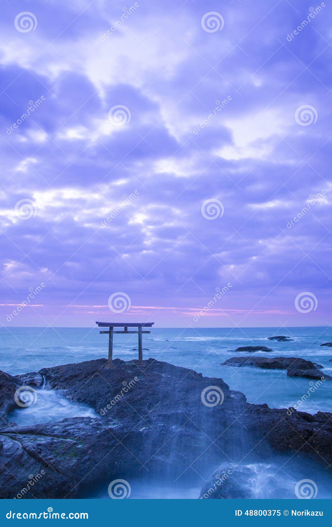 shrine gate at daybreak