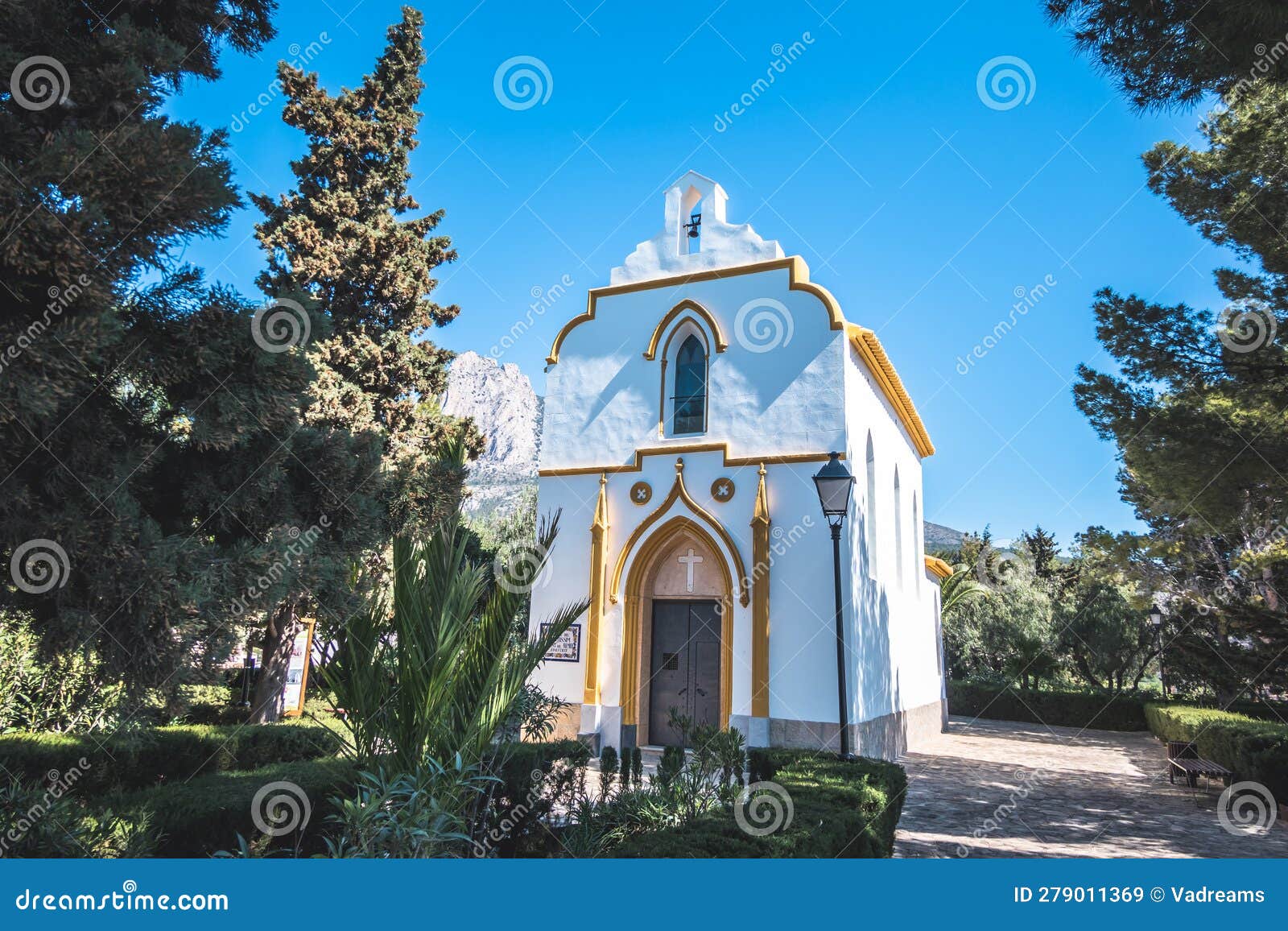 shrine of santsimo cristo del remedio in finestrat old town. hermitage of the santisimo cristo del remedio in finestrat