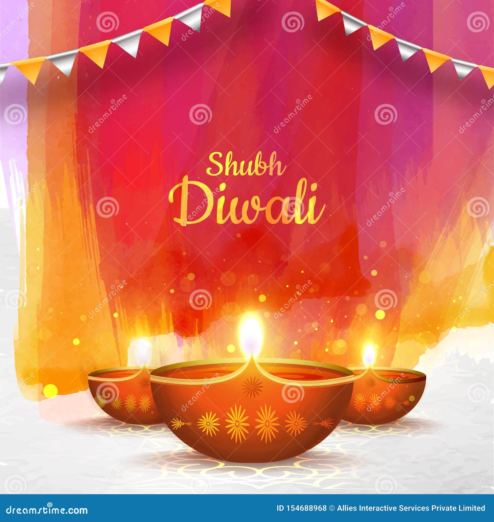 Shubh Diwali Poster or Banner Design with Illuminated Oil Lamp. Stock  Illustration - Illustration of invitation, illuminated: 154688968