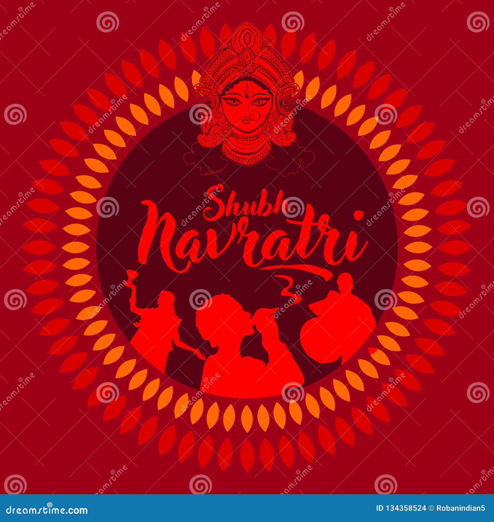 Shubh Navratri. Happy Navratri Illustration Stock Vector - Illustration of  navratri, devi: 134358524