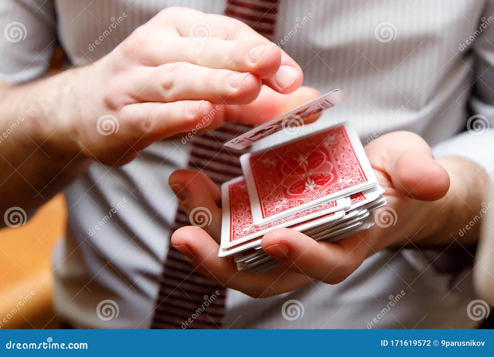 Shuffle of Playing Cards in Hands Stock Photo Image of lifestyle